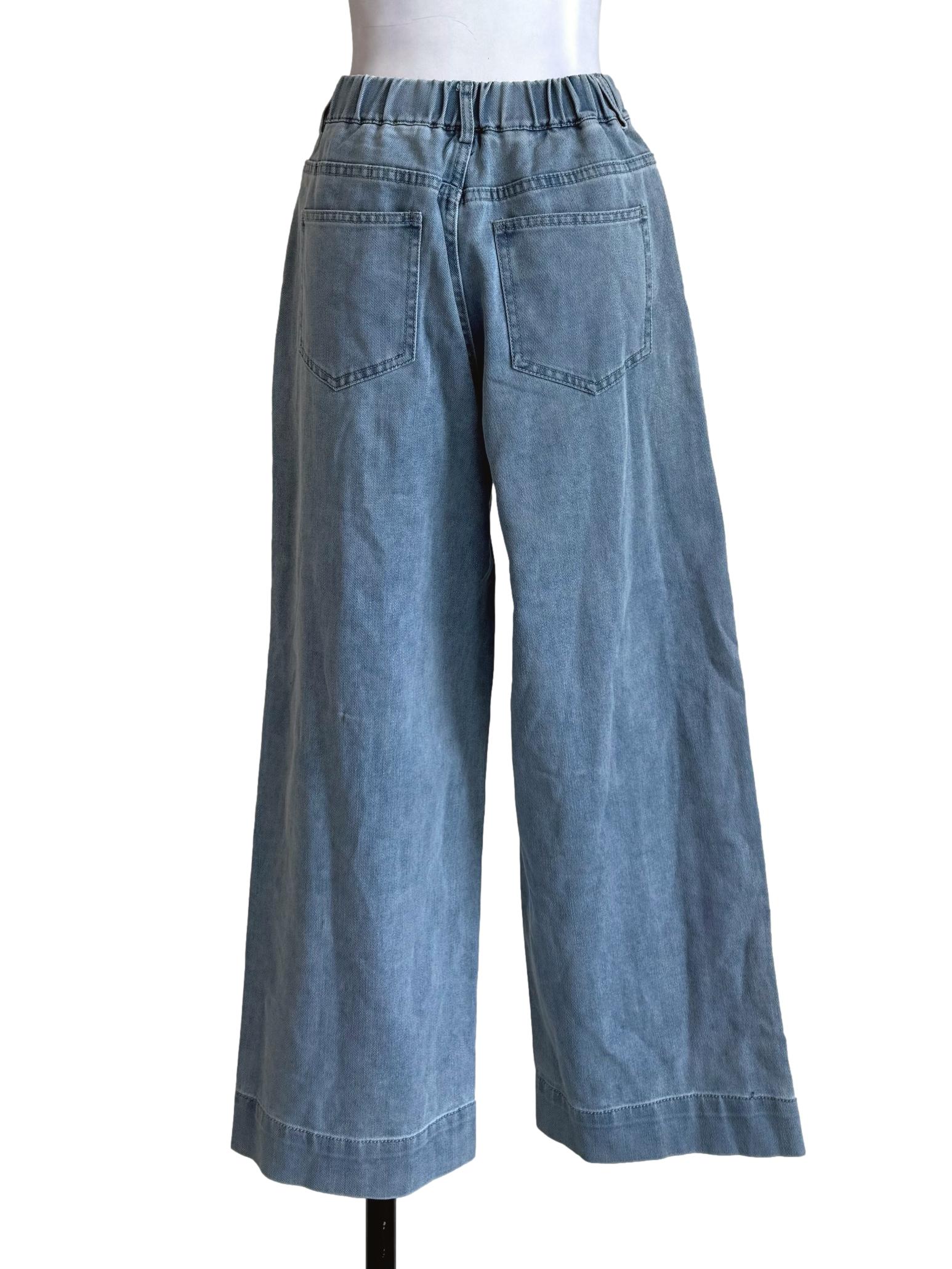 Acid Wash Wide Leg Jeans