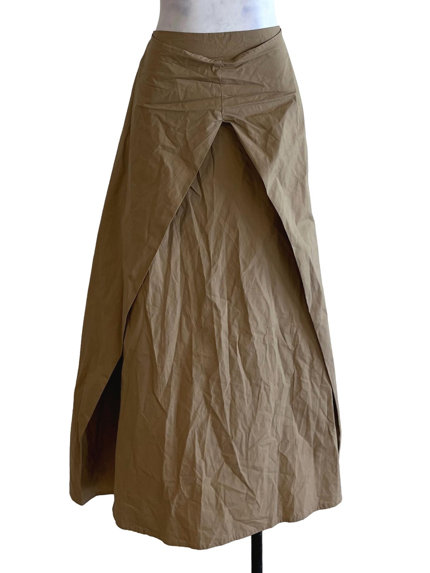 Beige Plain A-Line Skirt TCL