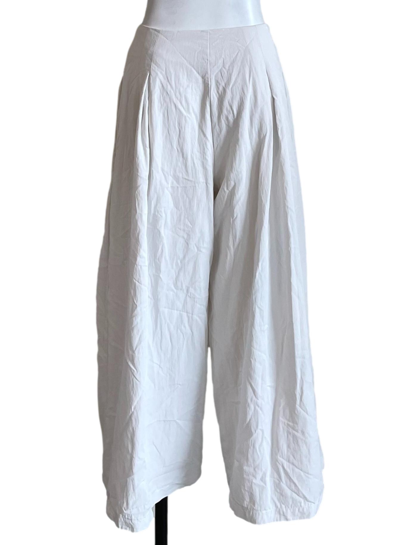 White Pleated Culottes