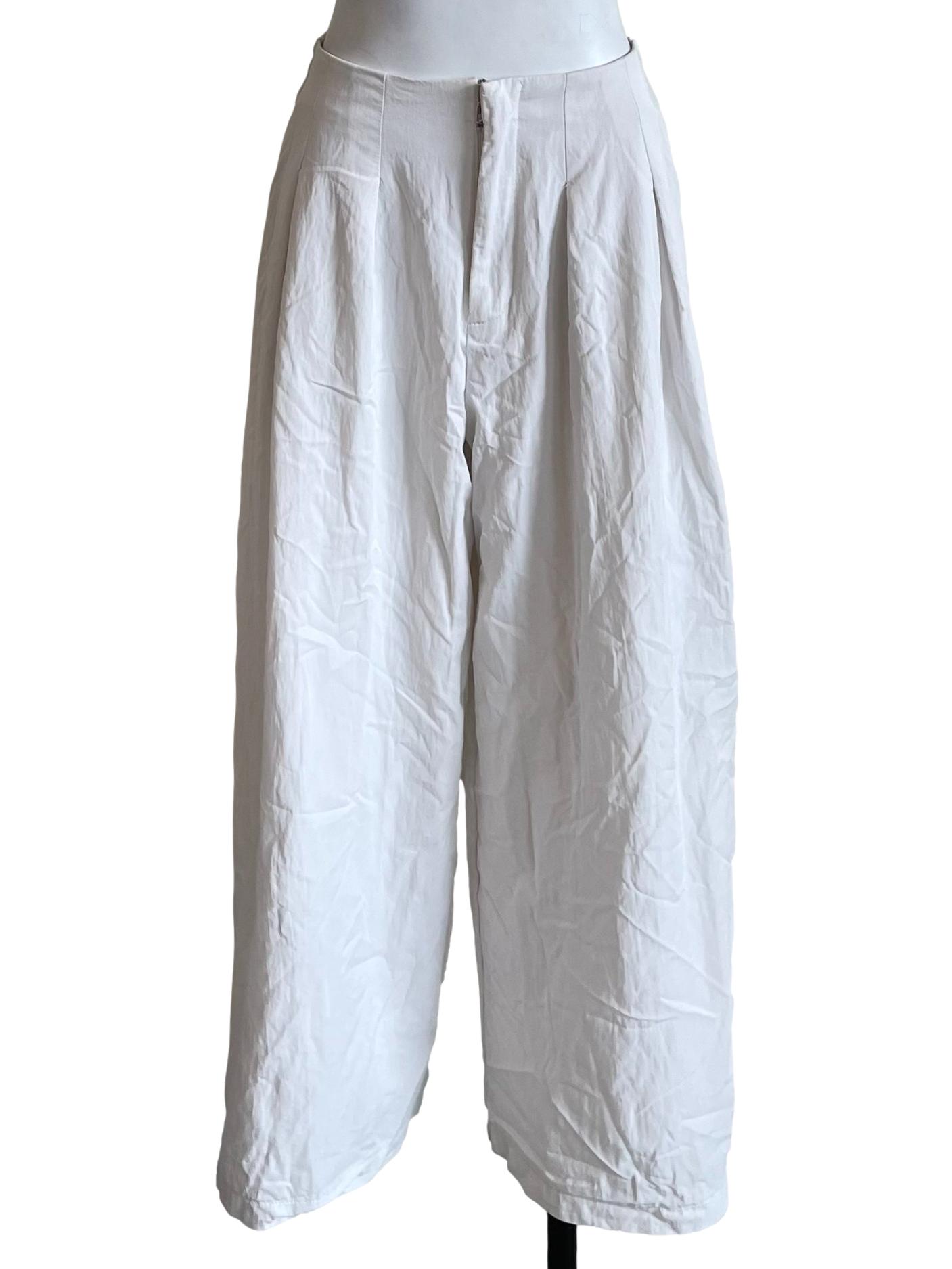 White Pleated Culottes