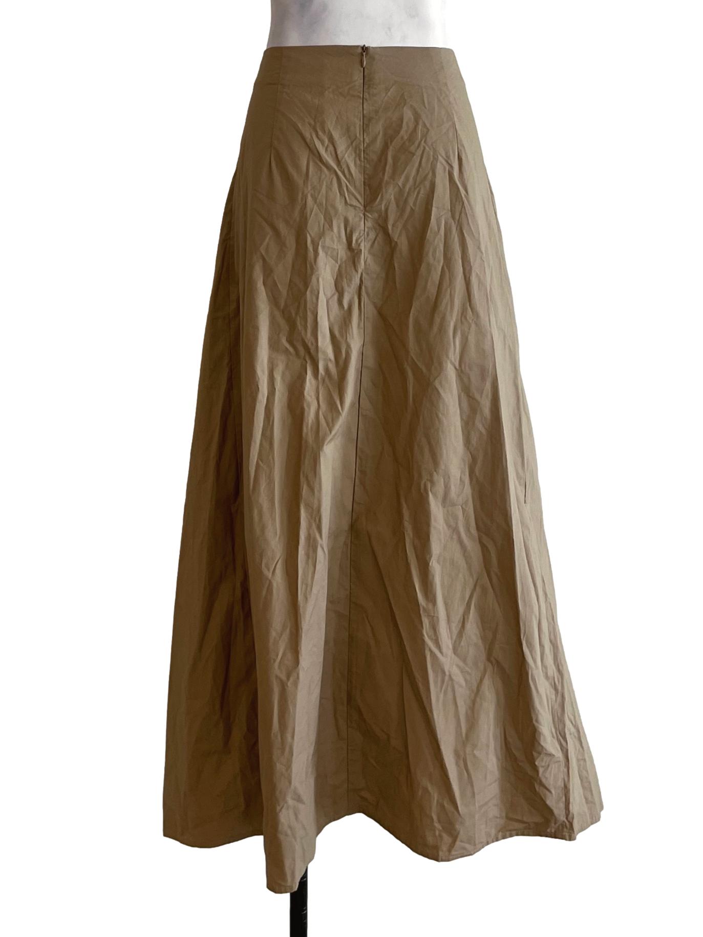 Beige Plain A-Line Skirt TCL