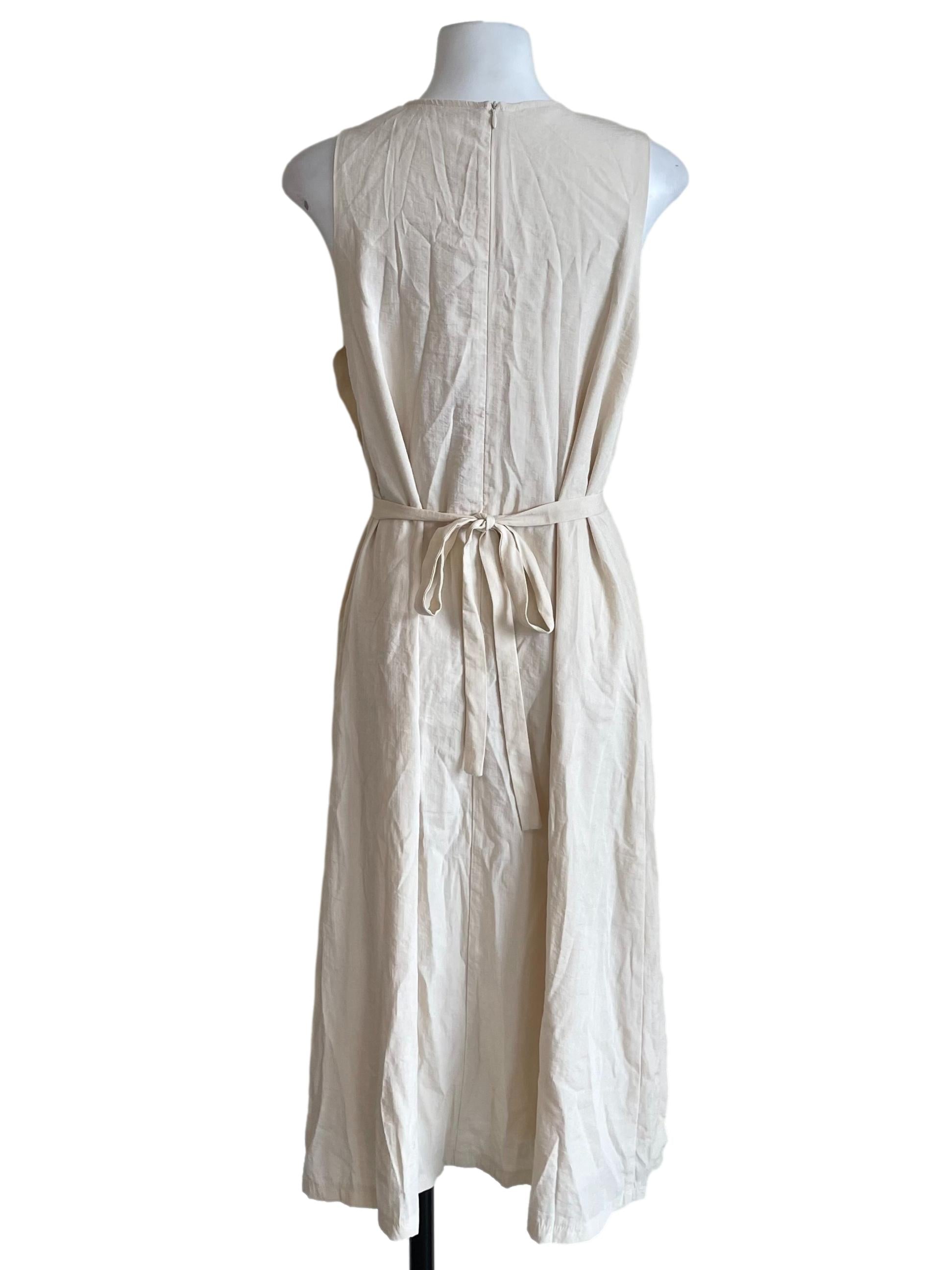 Alabaster Pleated Sleeveless Dress
