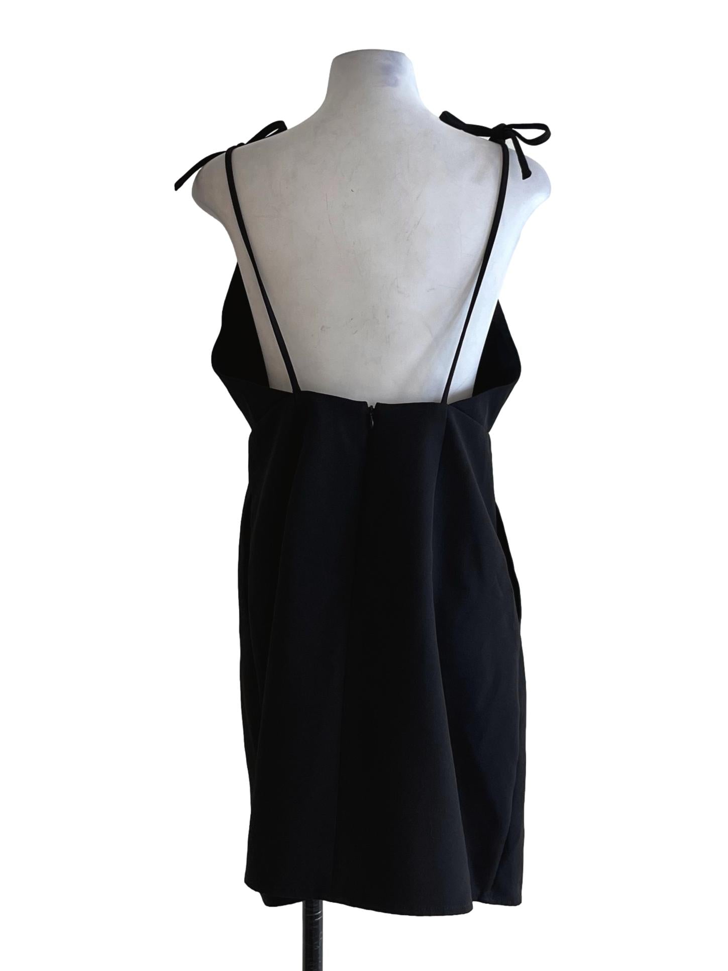 Black V-Neckline Babydoll Dress LB