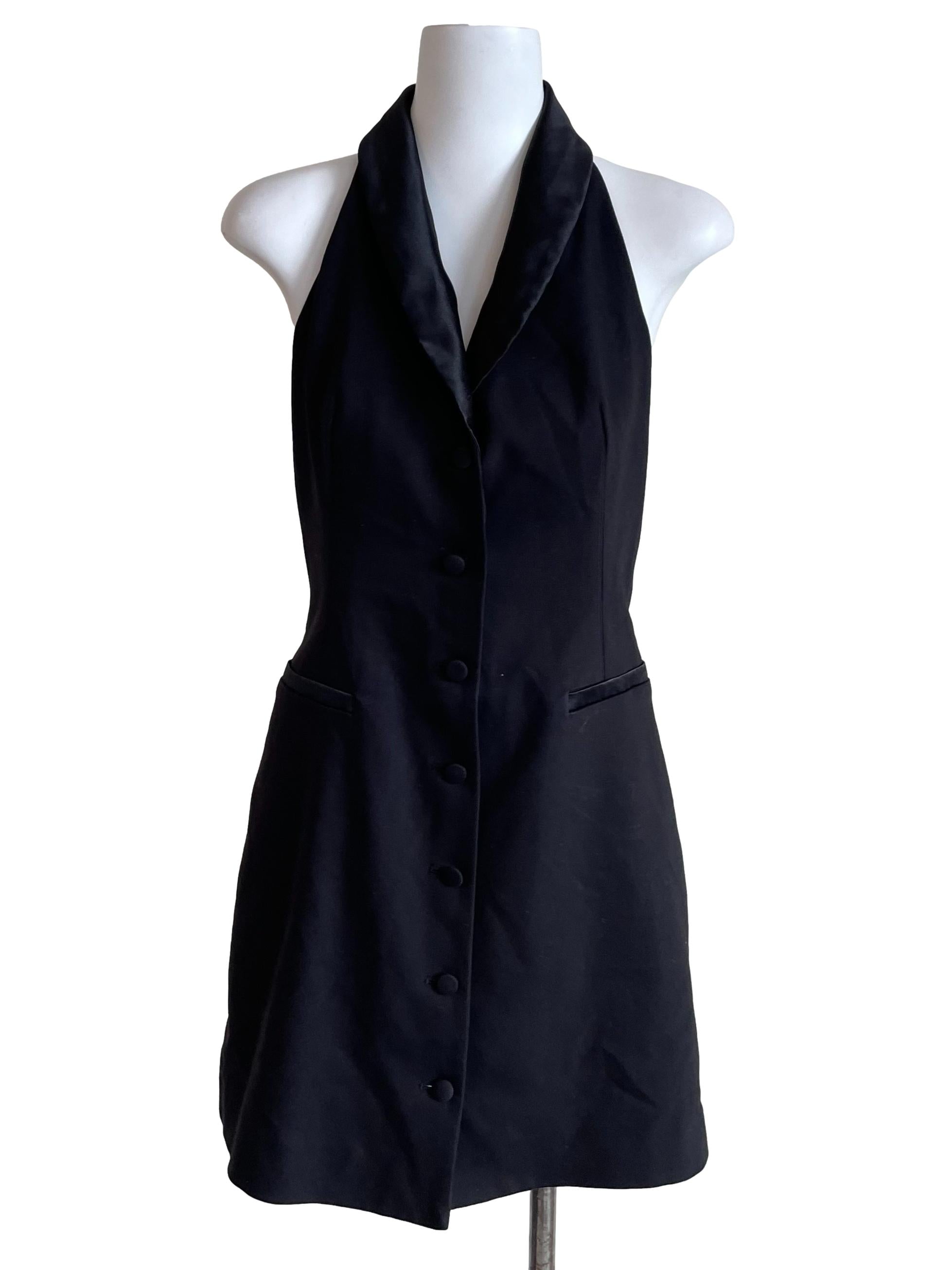 Black Halter Neck Suit Dress