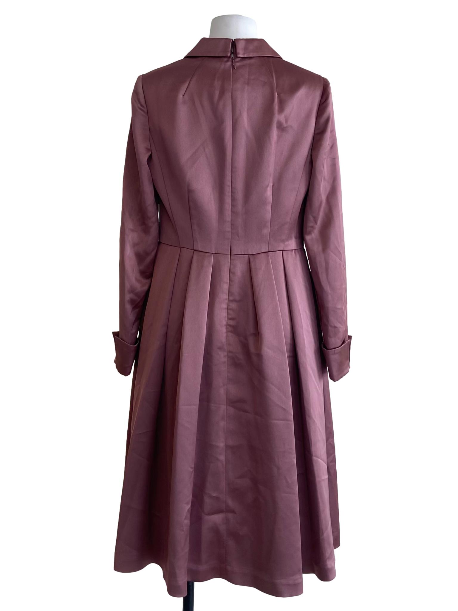 Blush Red Half Button A Line Dress