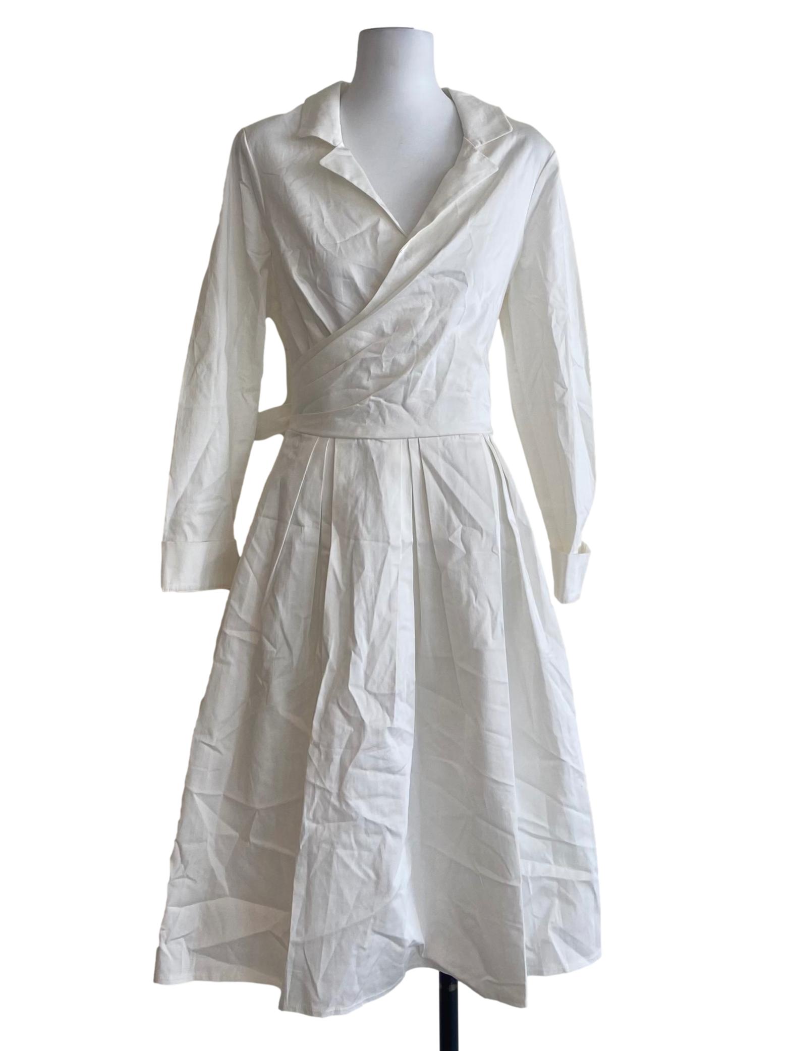 White V Neck Dress