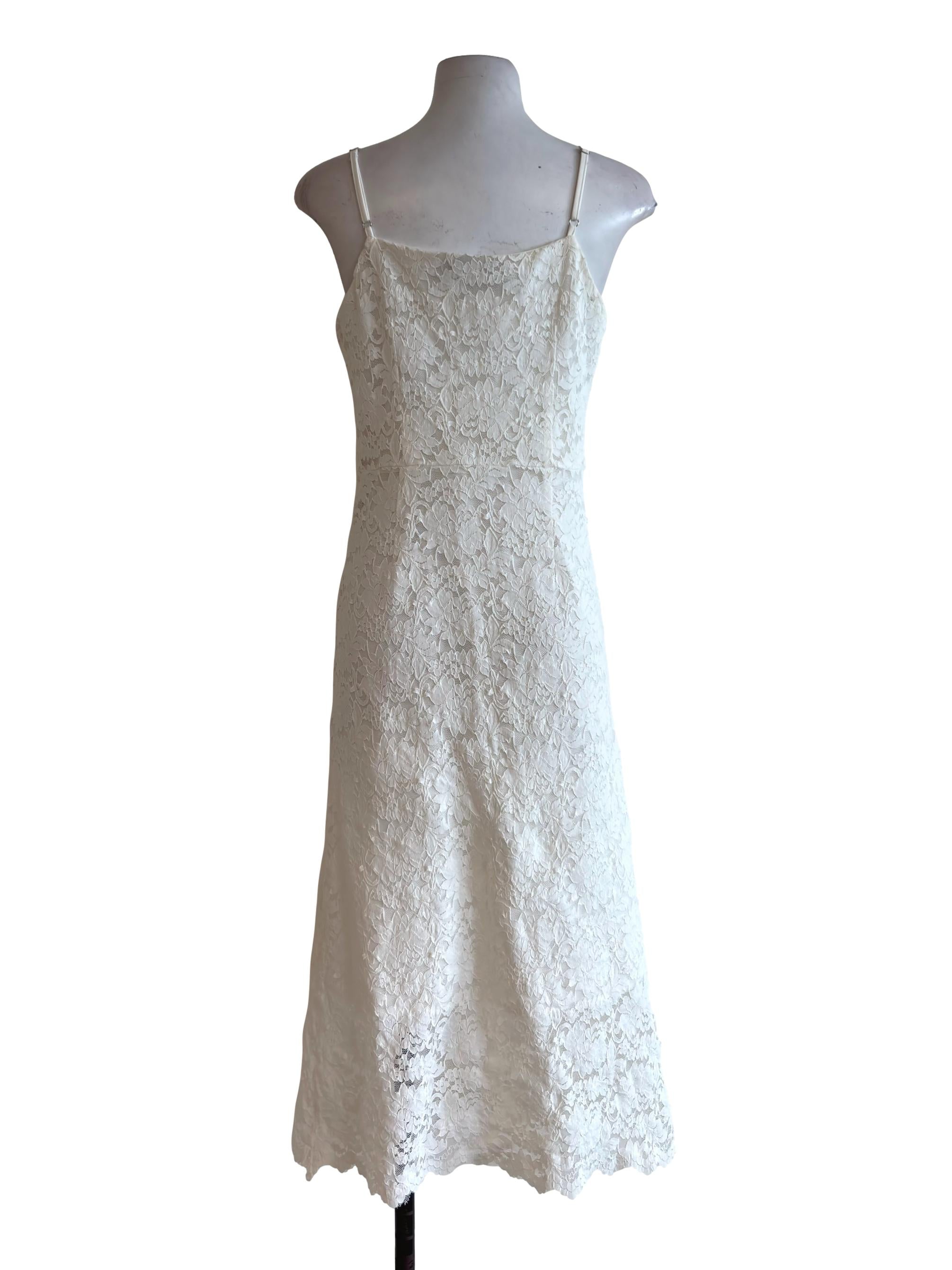 Pearl White Lace Button Front Dress TEM