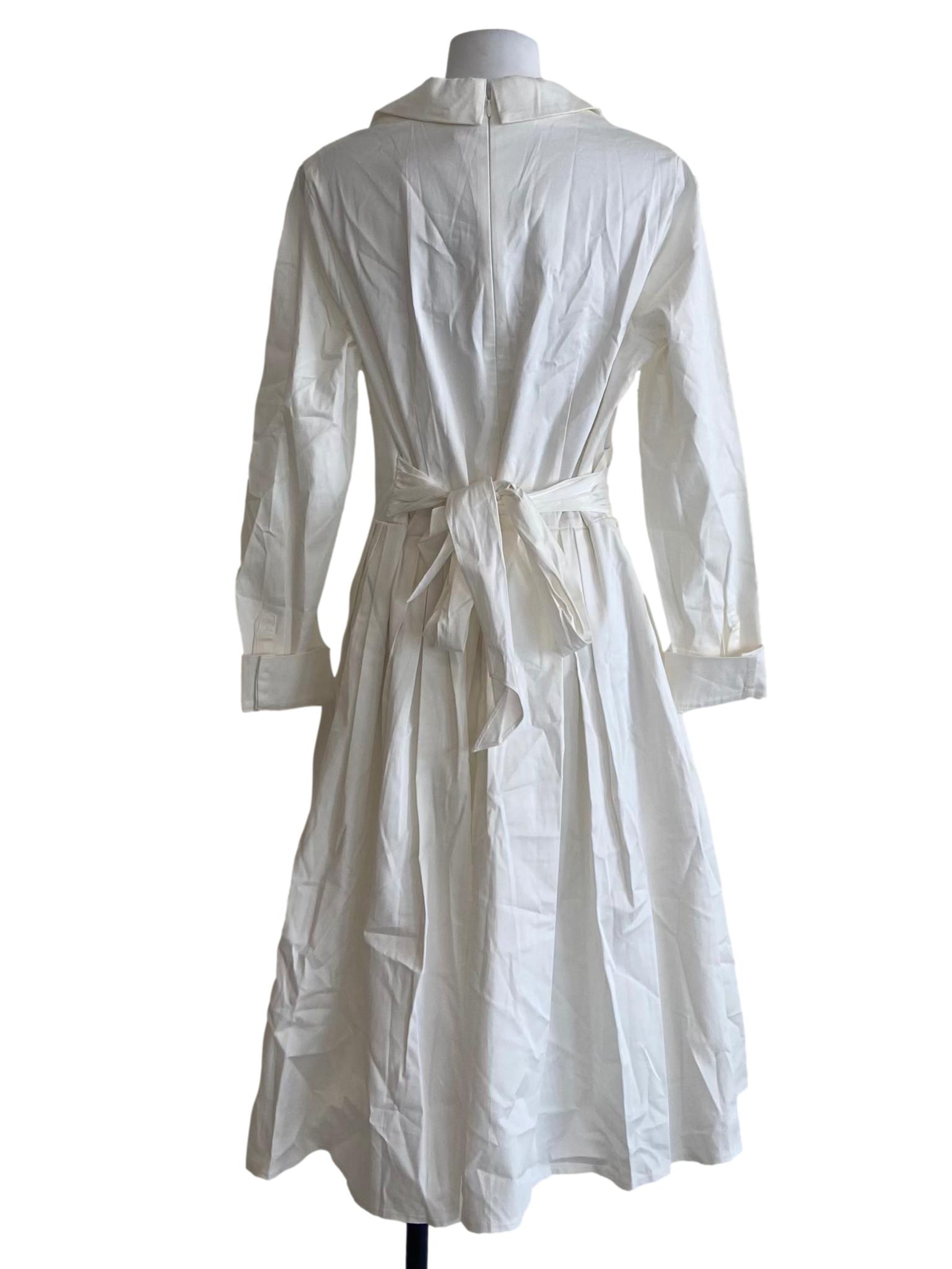 White V Neck Dress