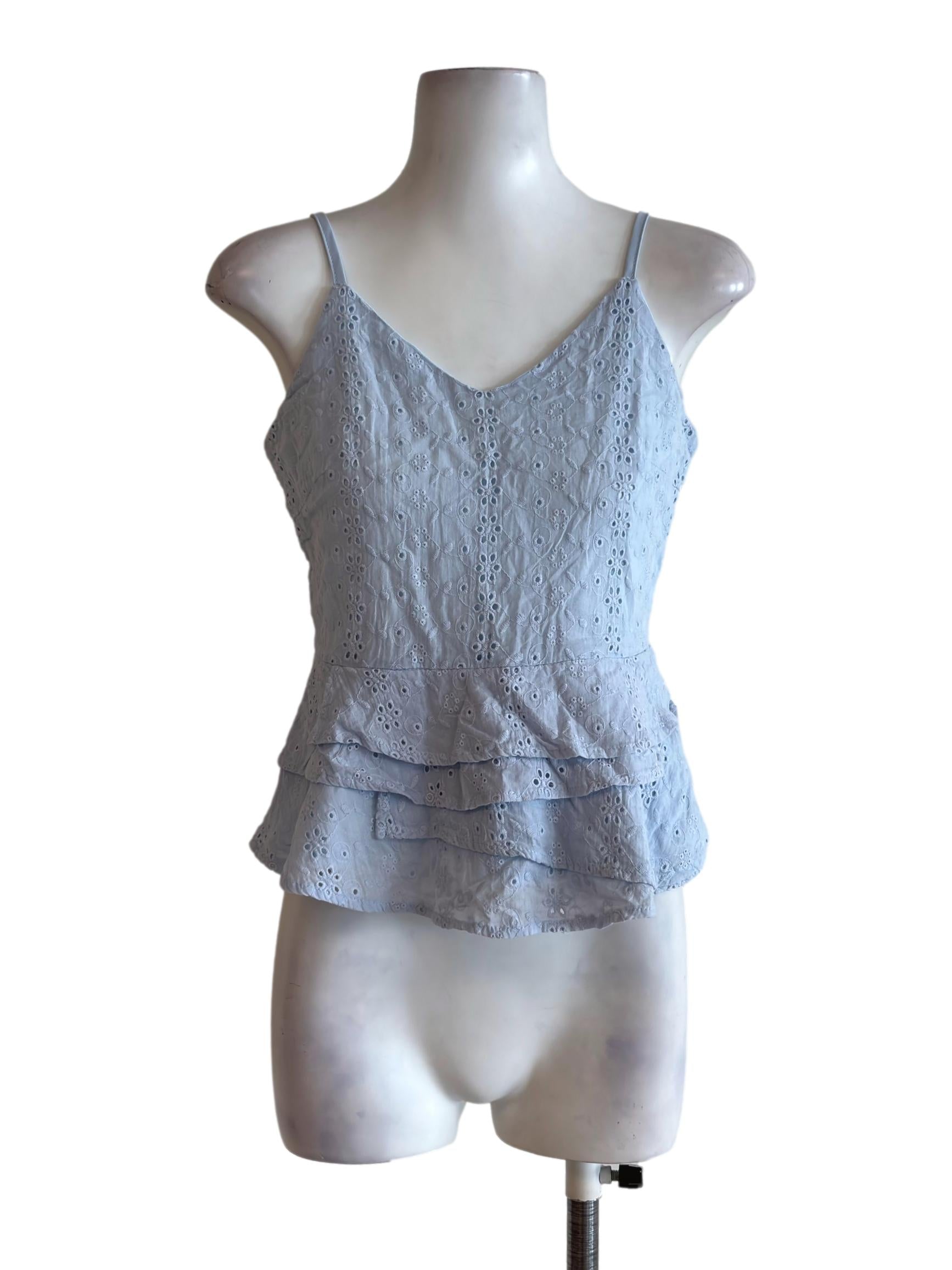 Baby Blue Embroidered Cami Top