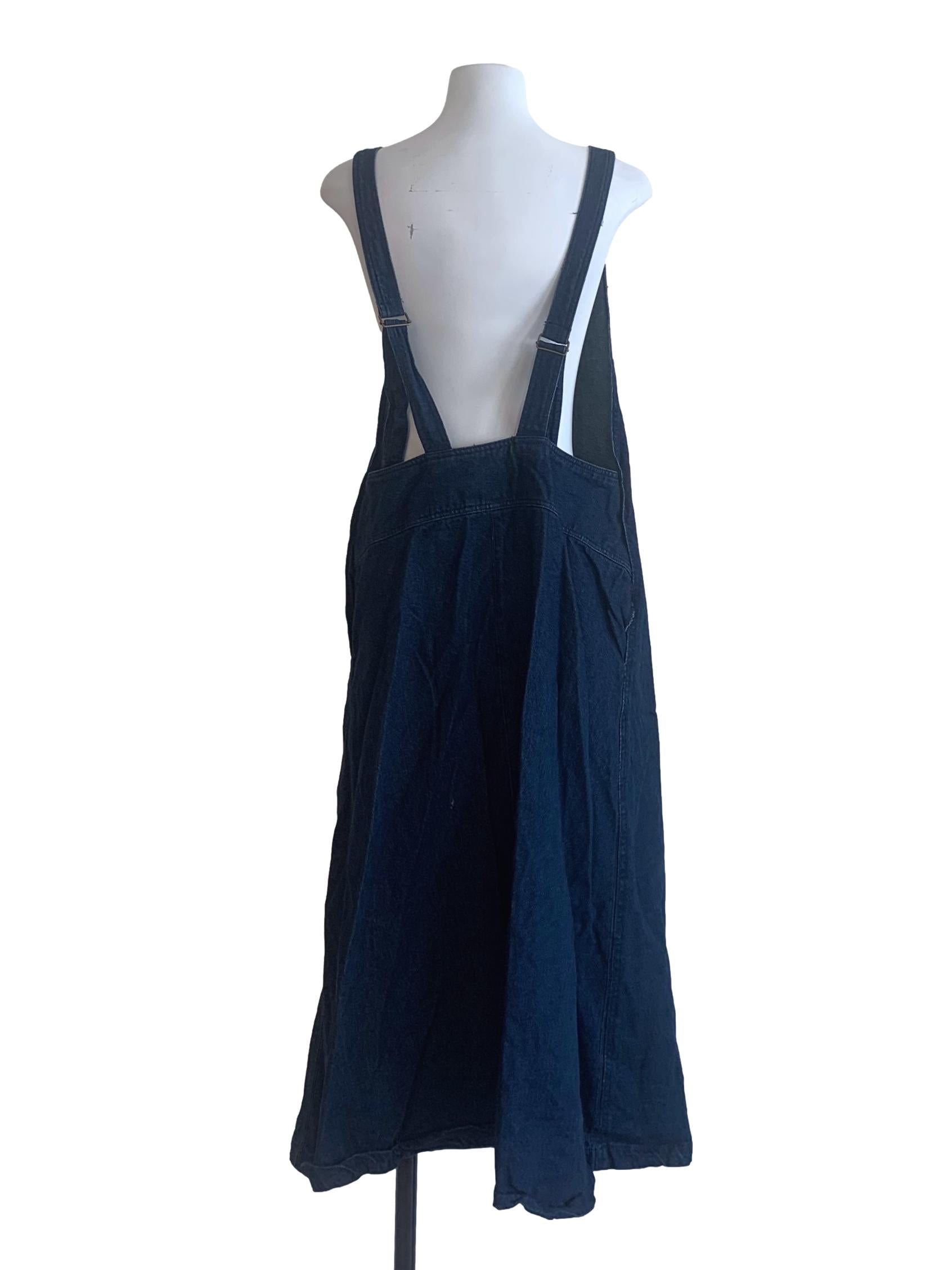 Navy Blue Deep V Neck Overall Dress