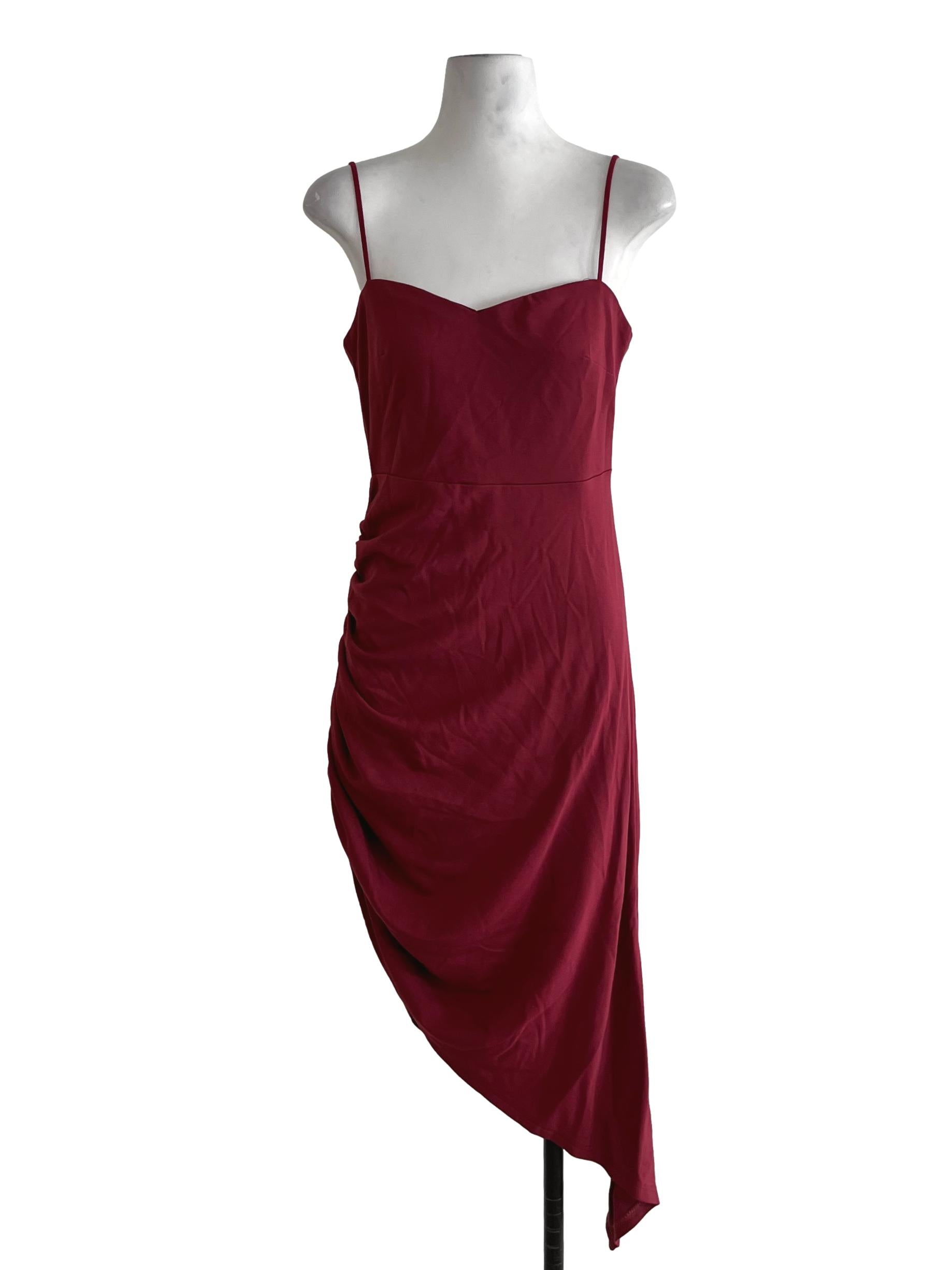 Red Spaghetti Strap A-Line Dress