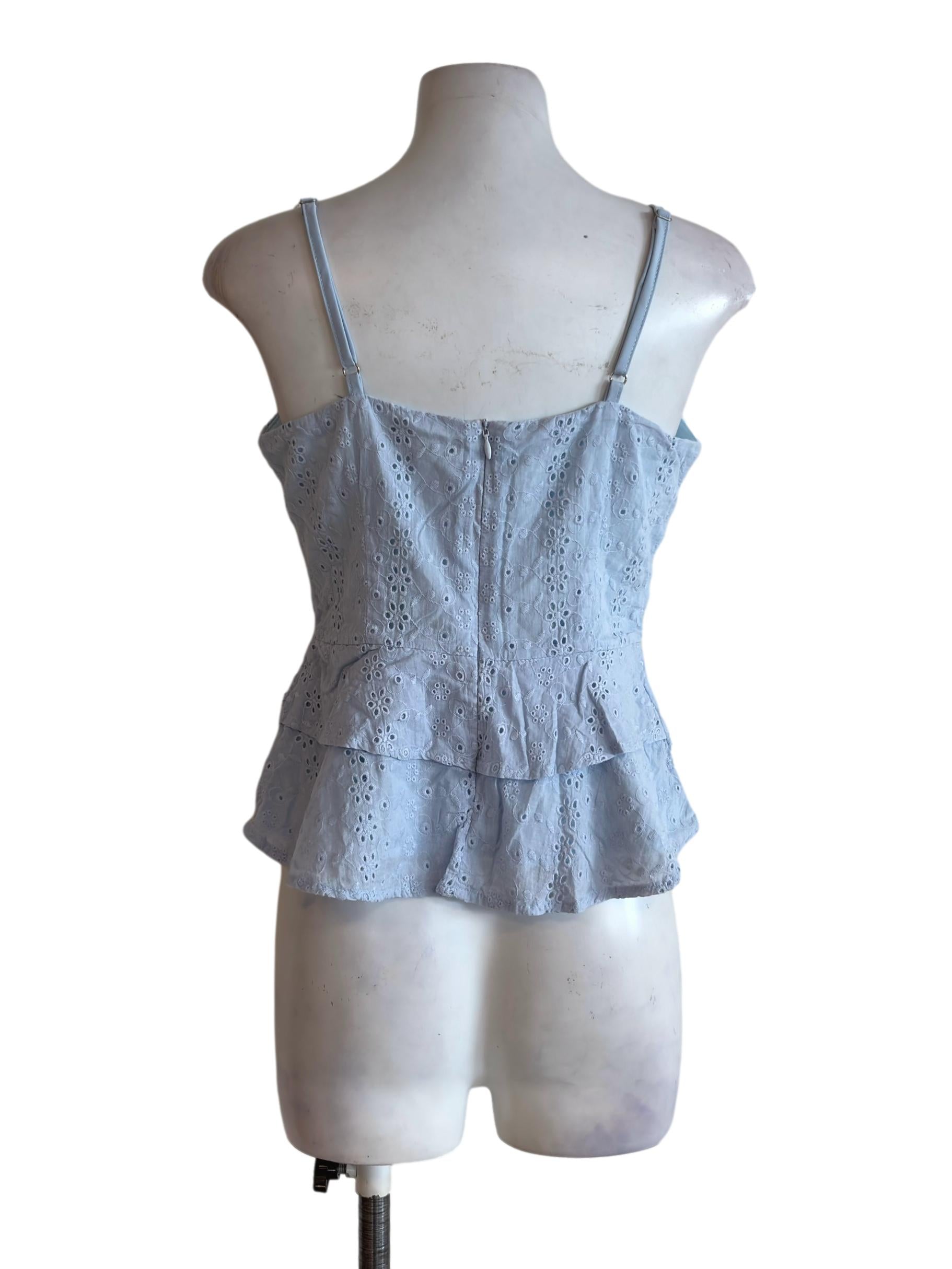 Baby Blue Embroidered Cami Top