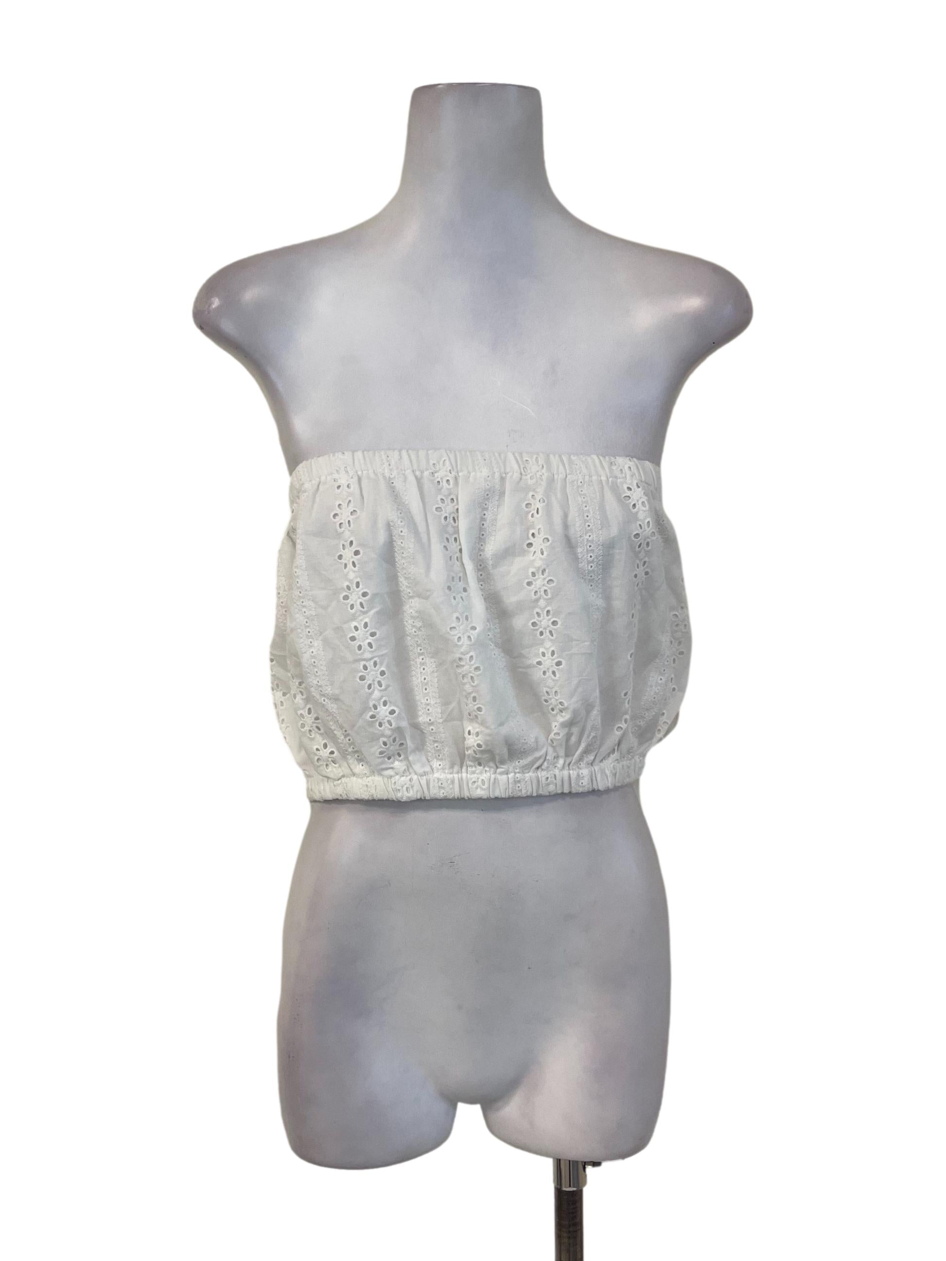 White Cotton Eyelet Tube