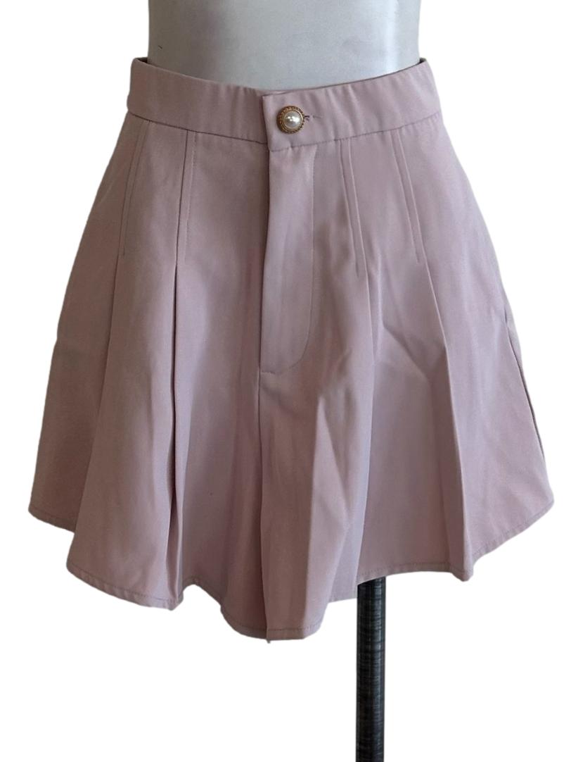 Blush Pink Pleated Shorts