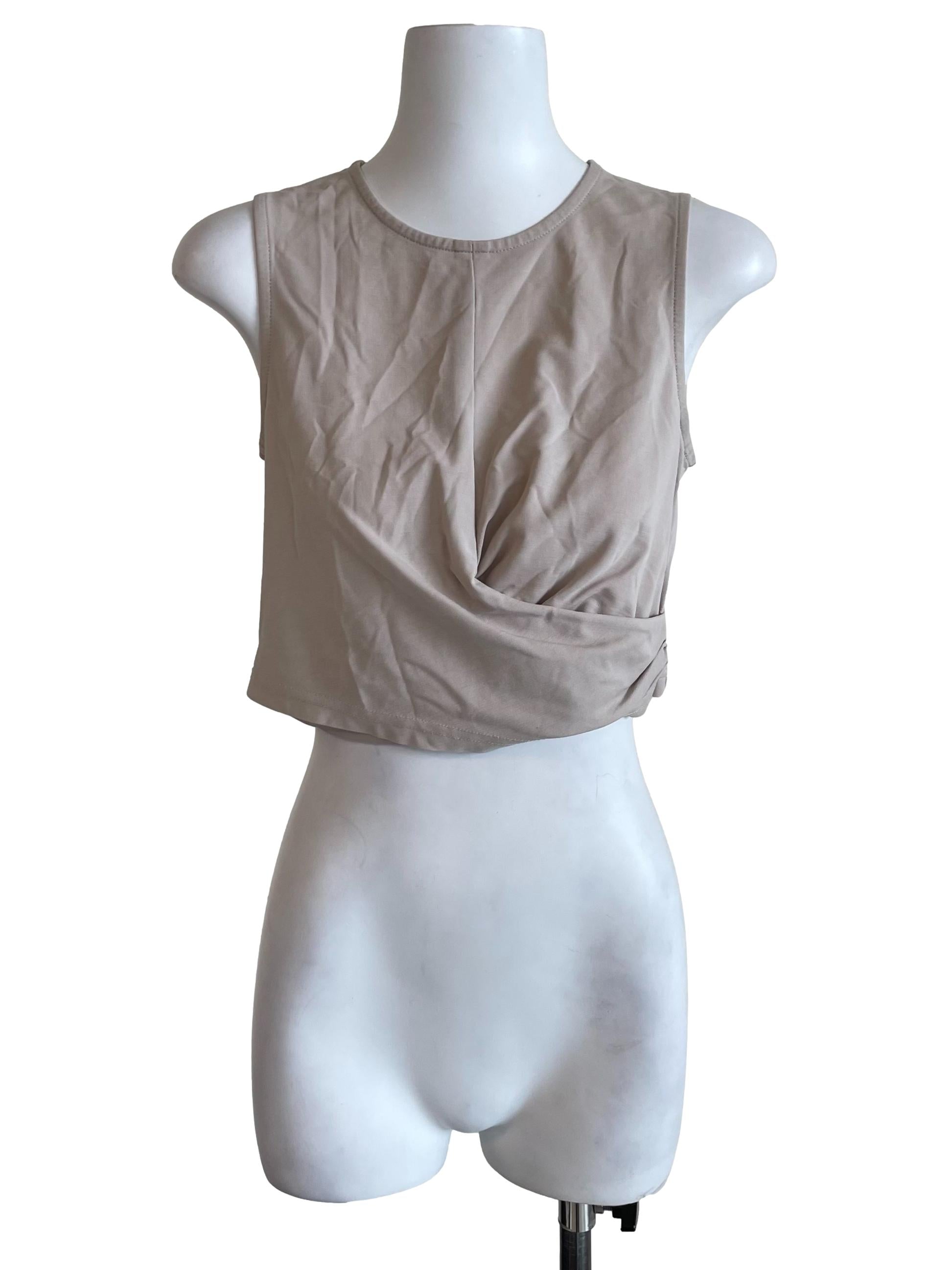 Bone Draped Crop Top