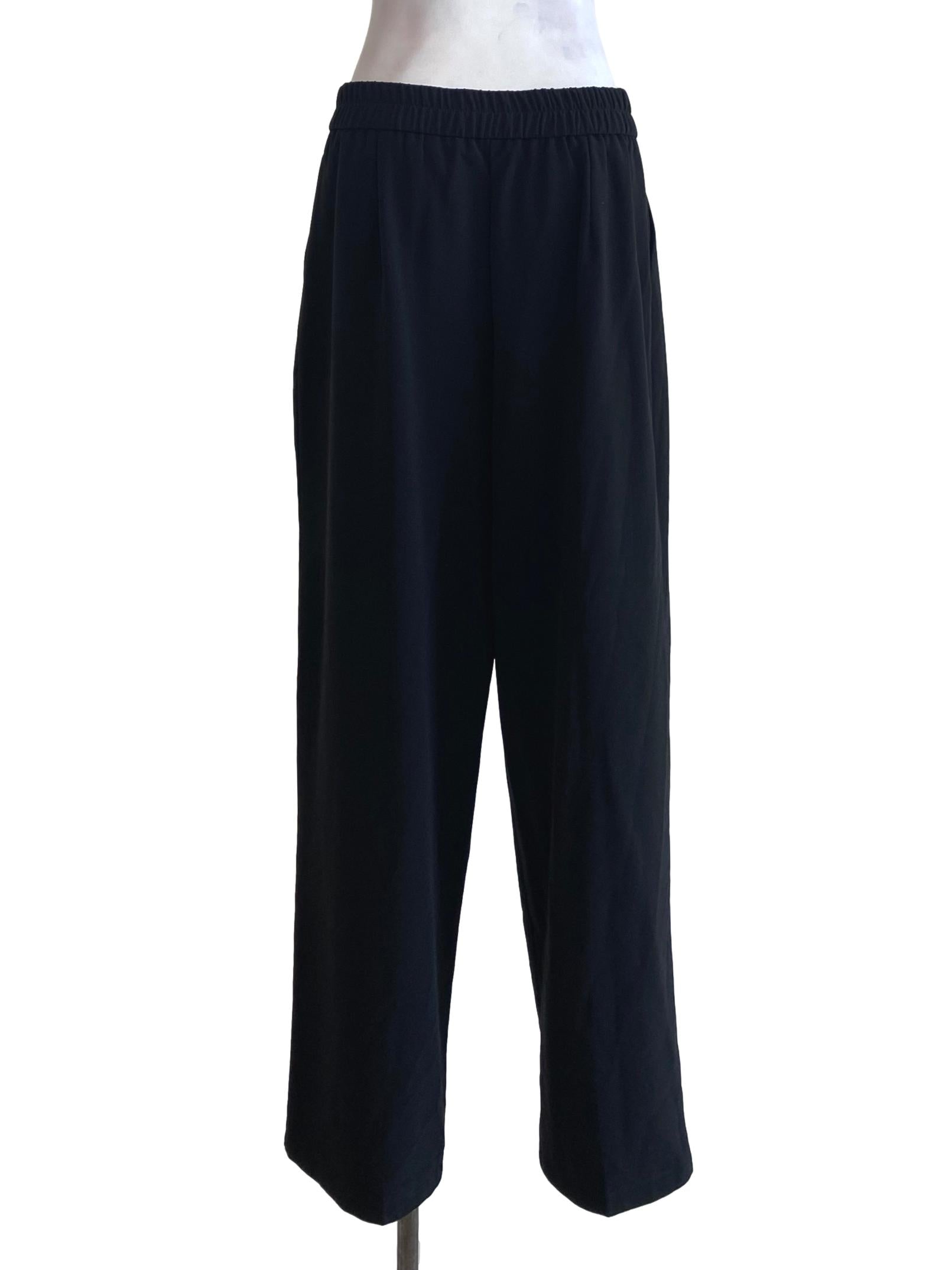 Black Double Button Wide Pants