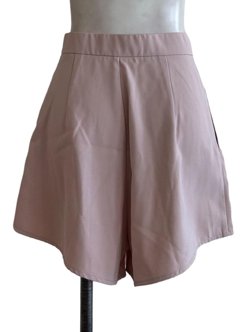 Blush Pink Pleated Shorts