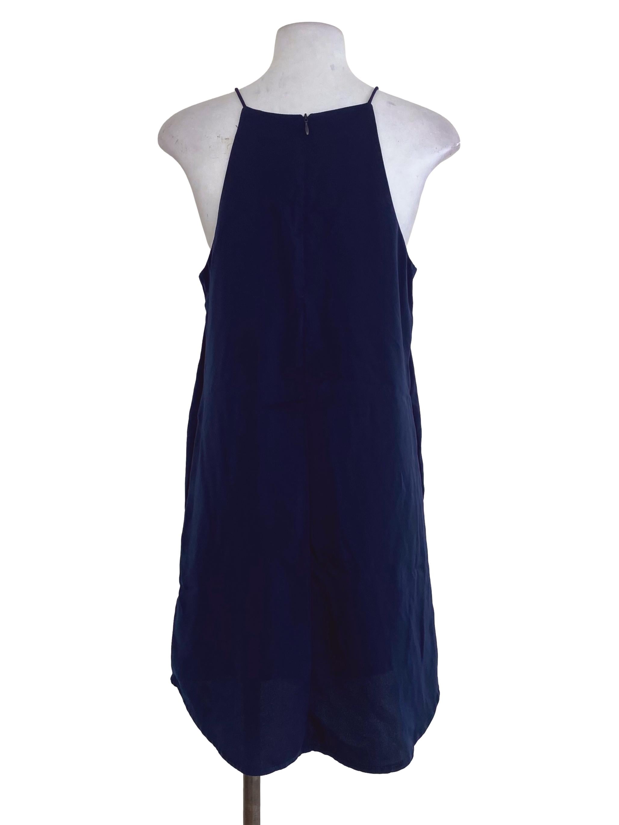 Shopsassydream Blue Plain Satin Dress  | REFASH