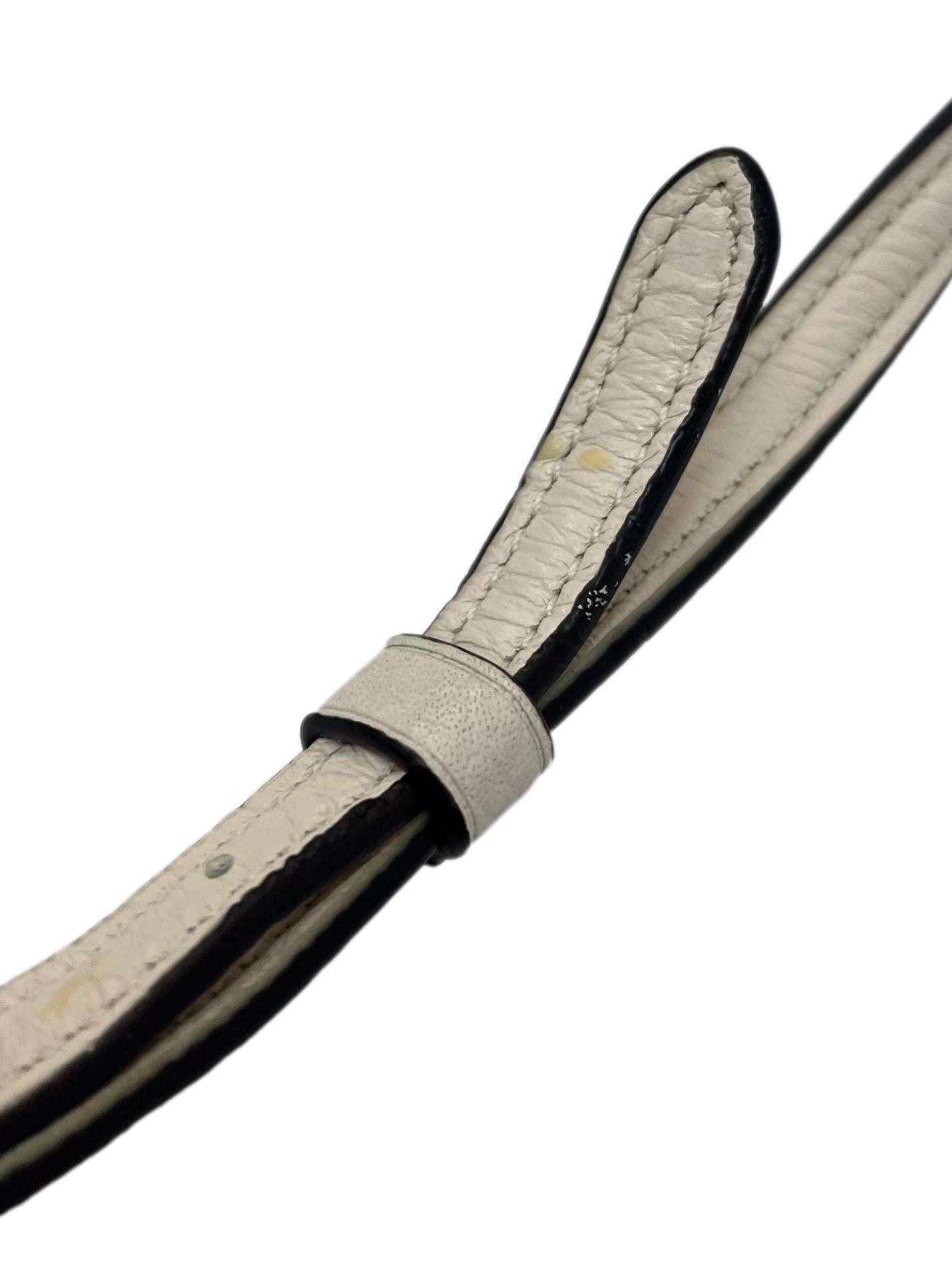 Cream Mini Pebble Leather Camera Crossbody Bag