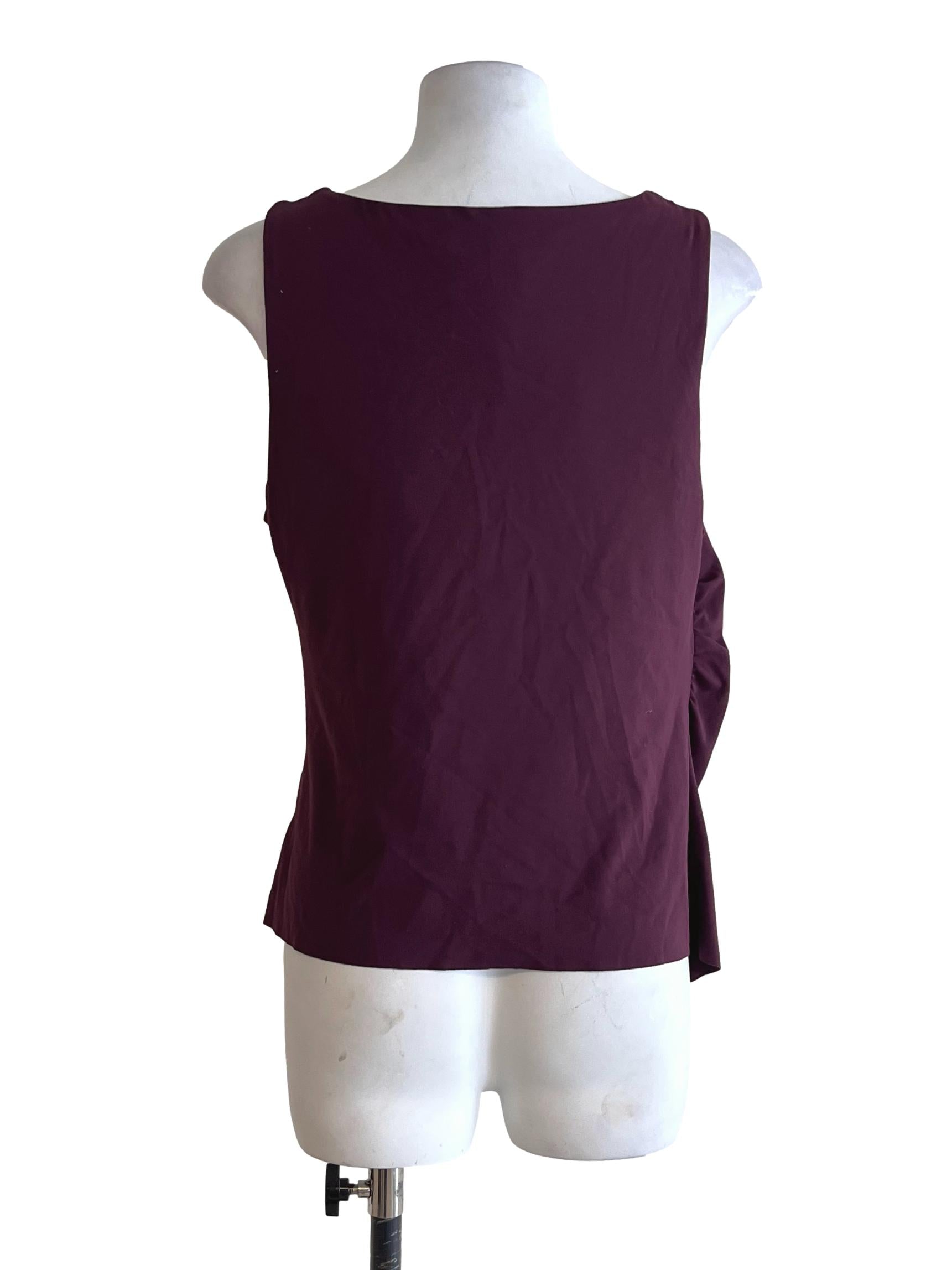 Plum Purple Draped Sleeveless Top