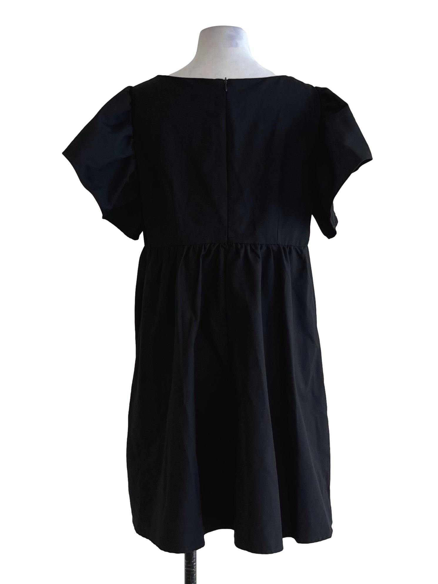 Black V-Neckline Empire Dress