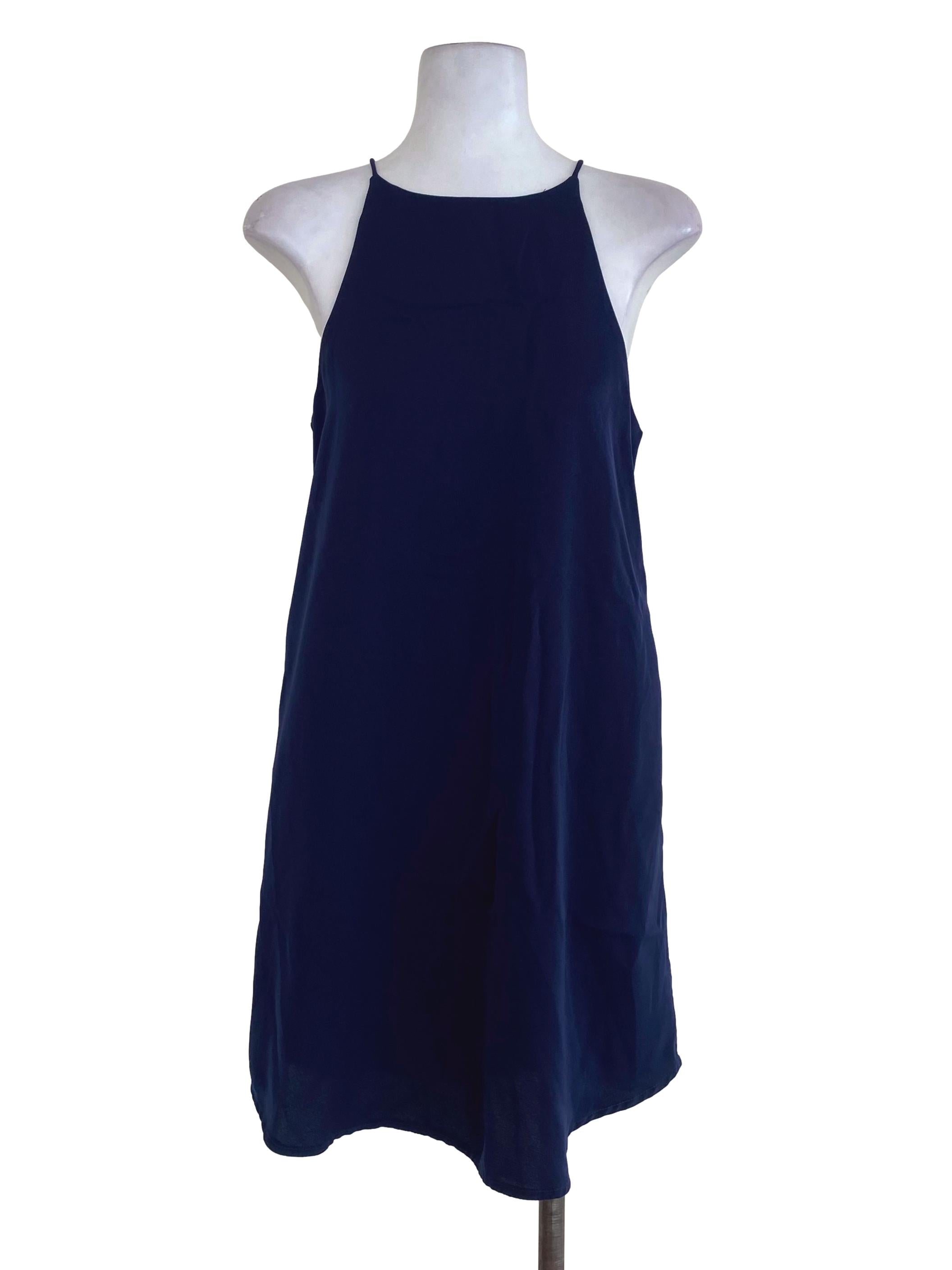 Shopsassydream Blue Plain Satin Dress  | REFASH