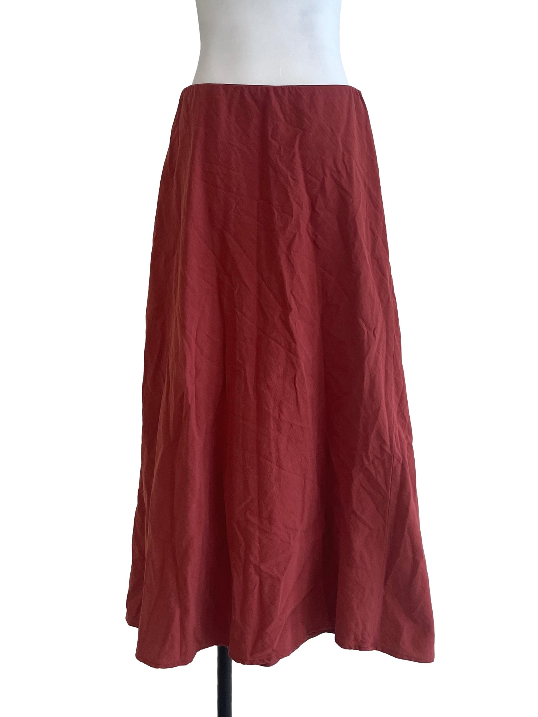 Brick Orange A Line Skirt