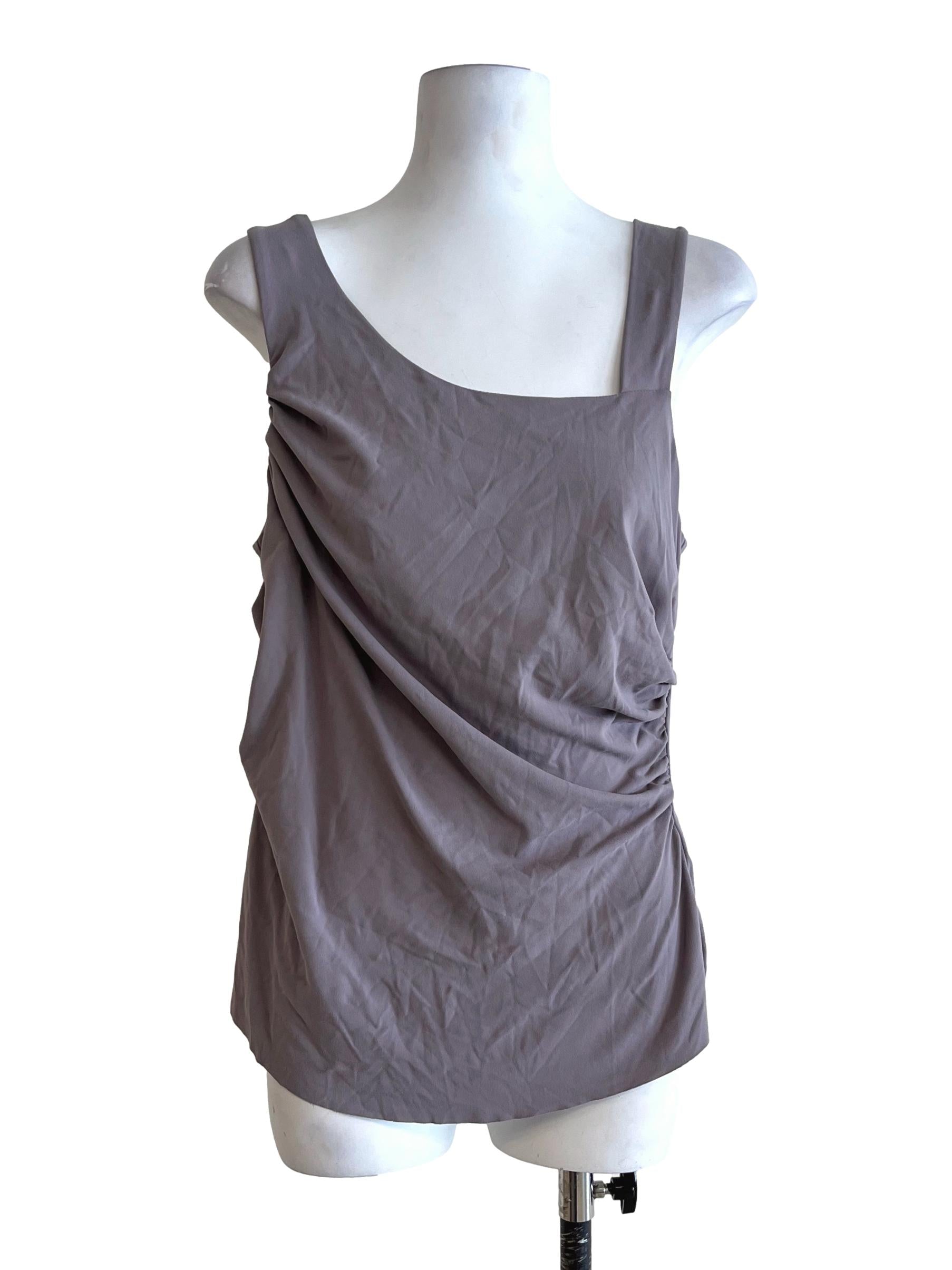 Heather Purple Draped Sleeveless Top