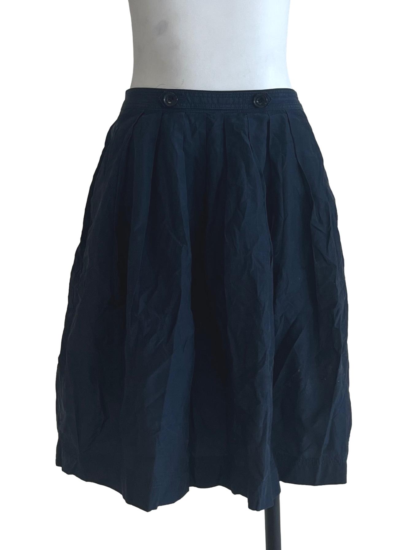 Peacock Blue Button A Line Skirt