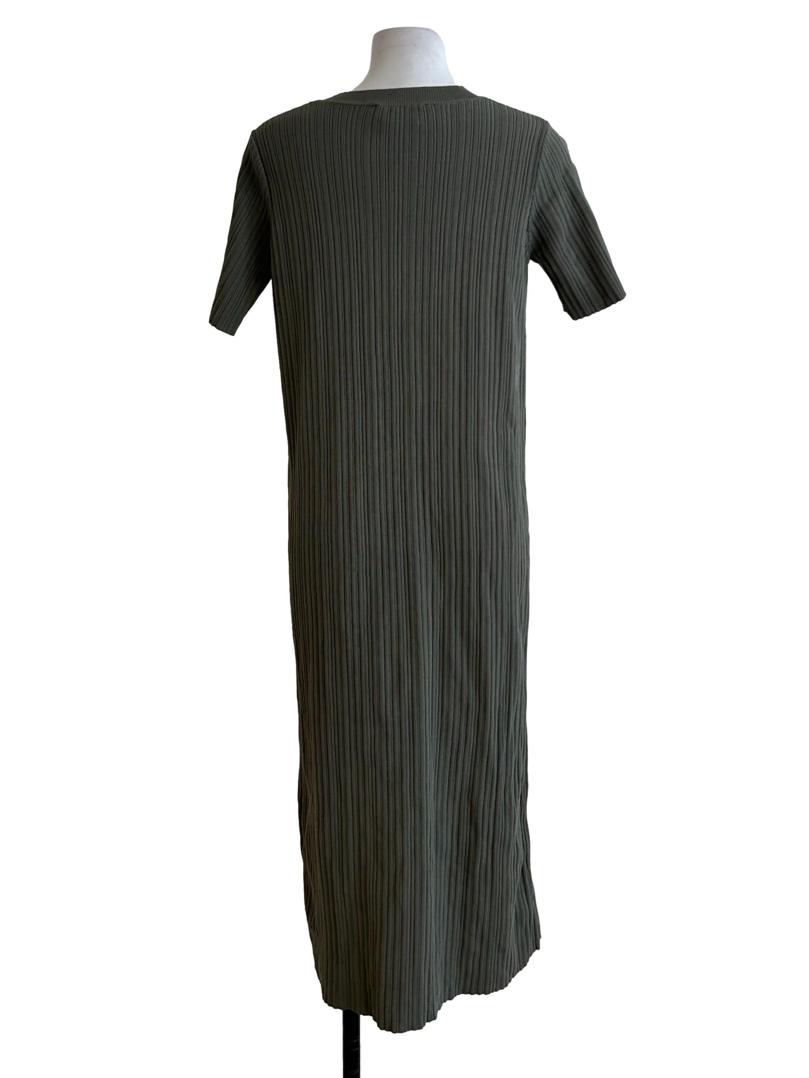 Olive Green Rib Knit Dress
