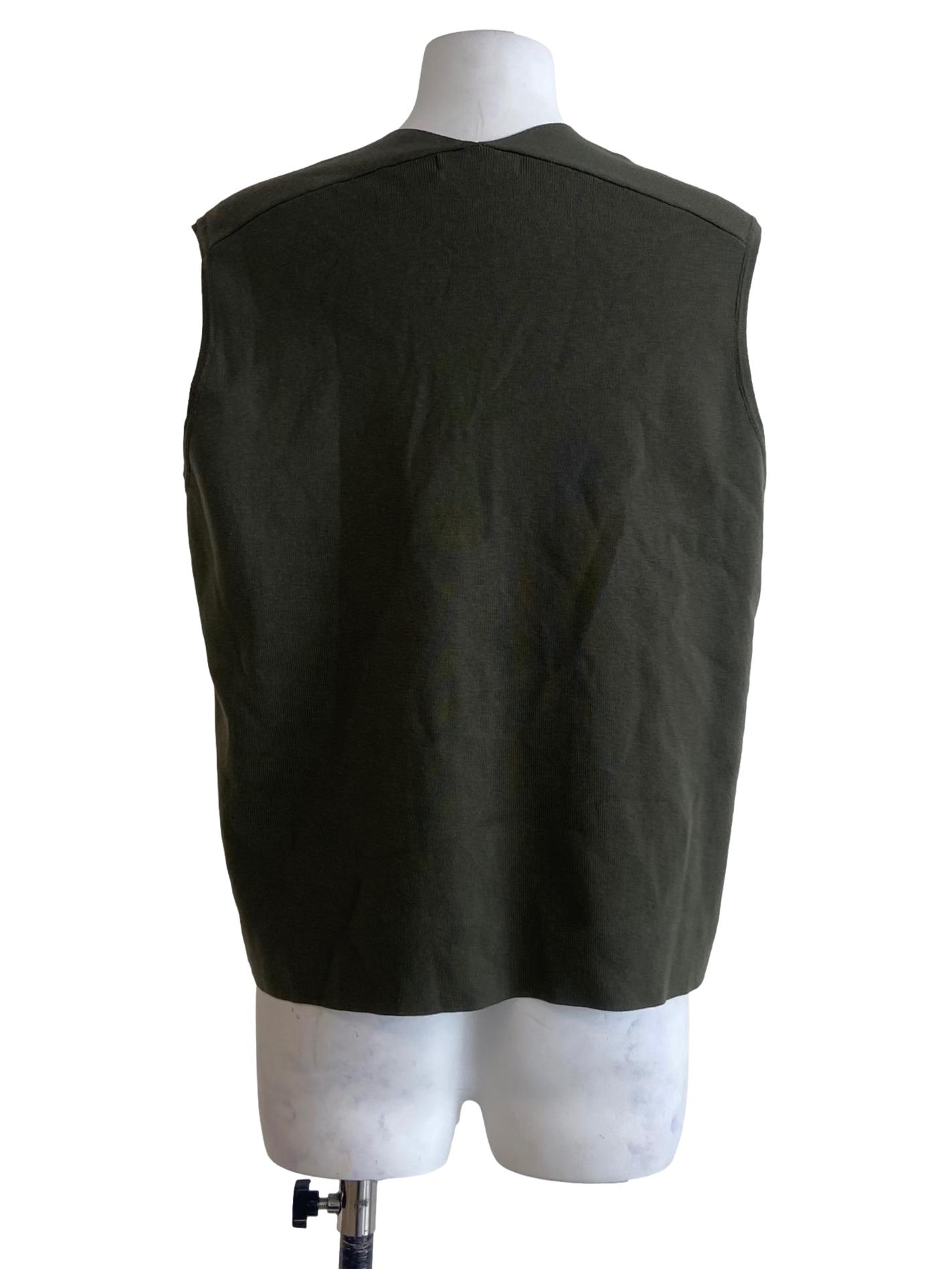 Pickle Green Sleeveless V Neck Top
