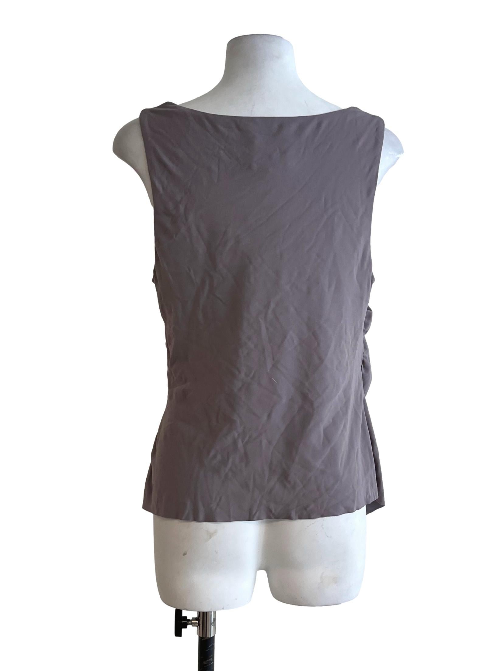 Heather Purple Draped Sleeveless Top