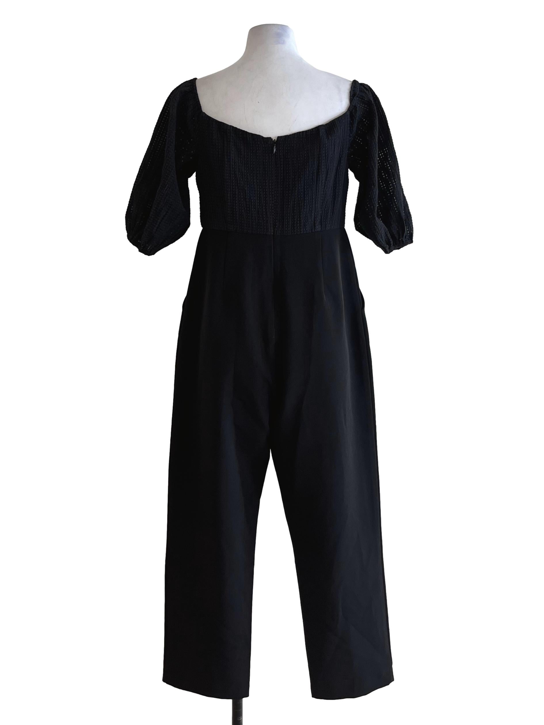 Black Sweetheart Neckline Jumpsuit LB