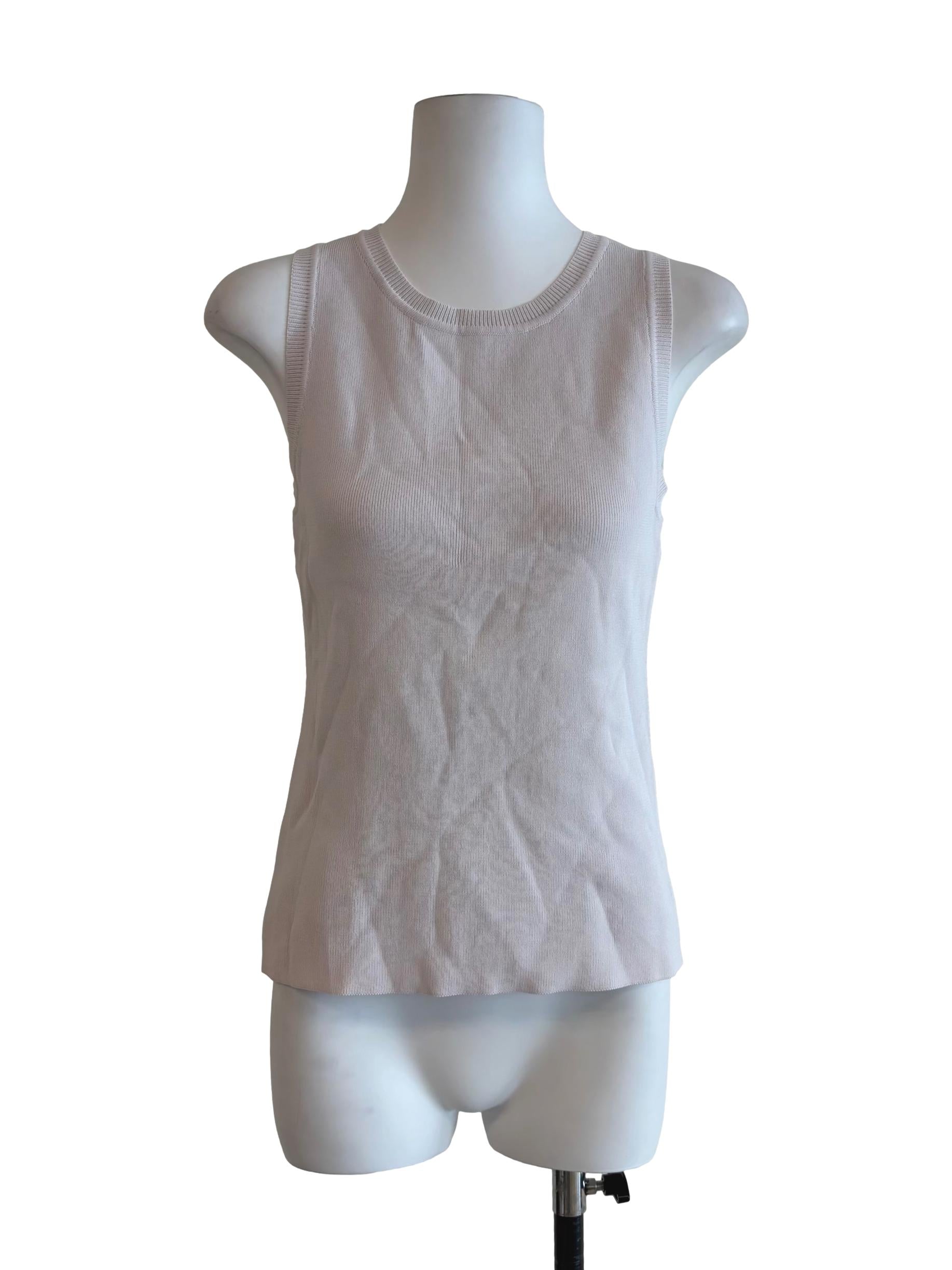 Pearl White Ribbed Tank Top