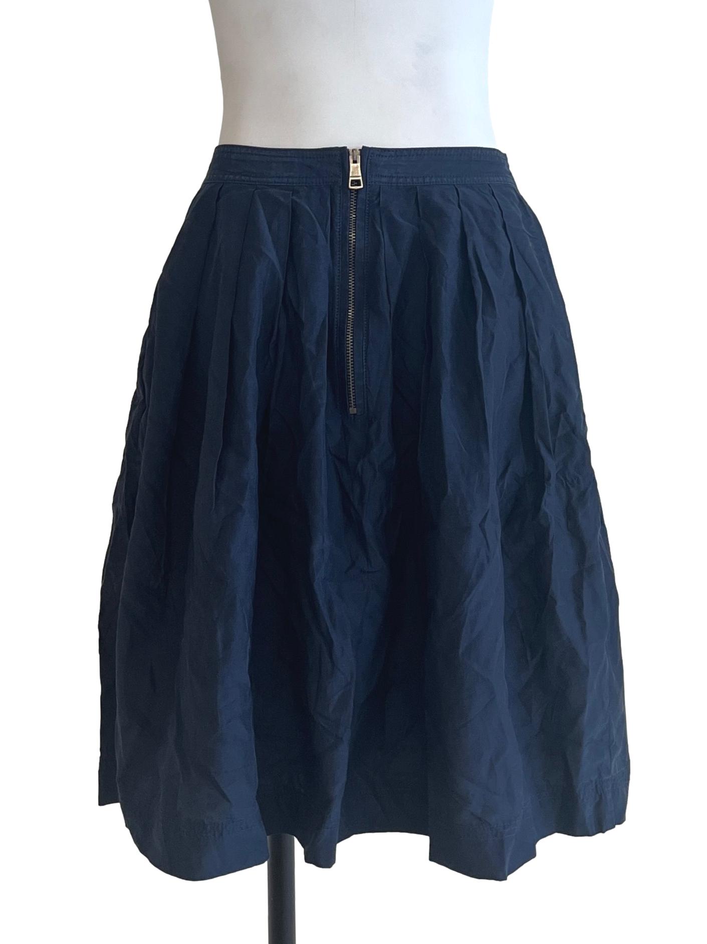 Peacock Blue Button A Line Skirt