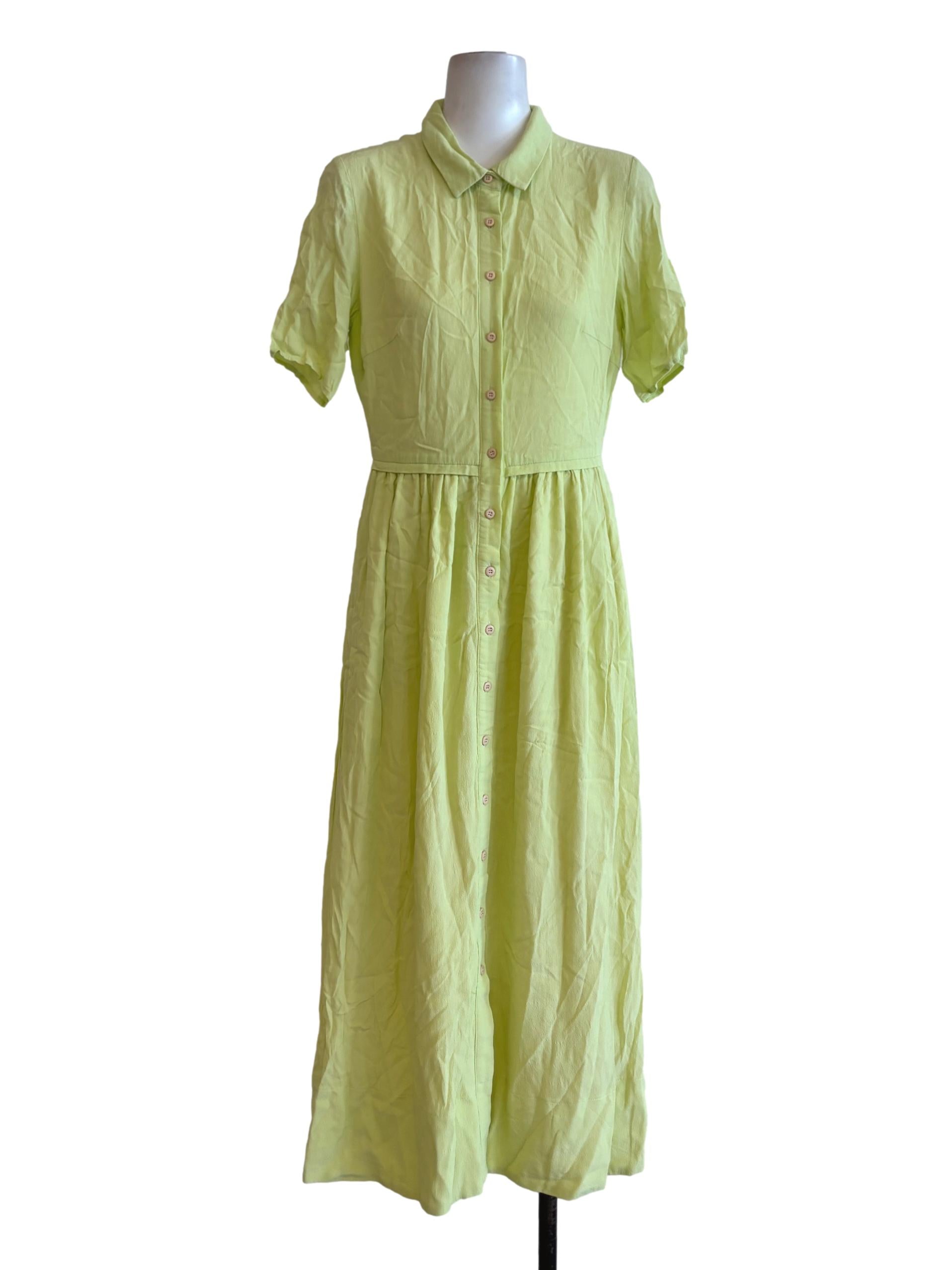 Viscose Button-Down Midi Dress OSN