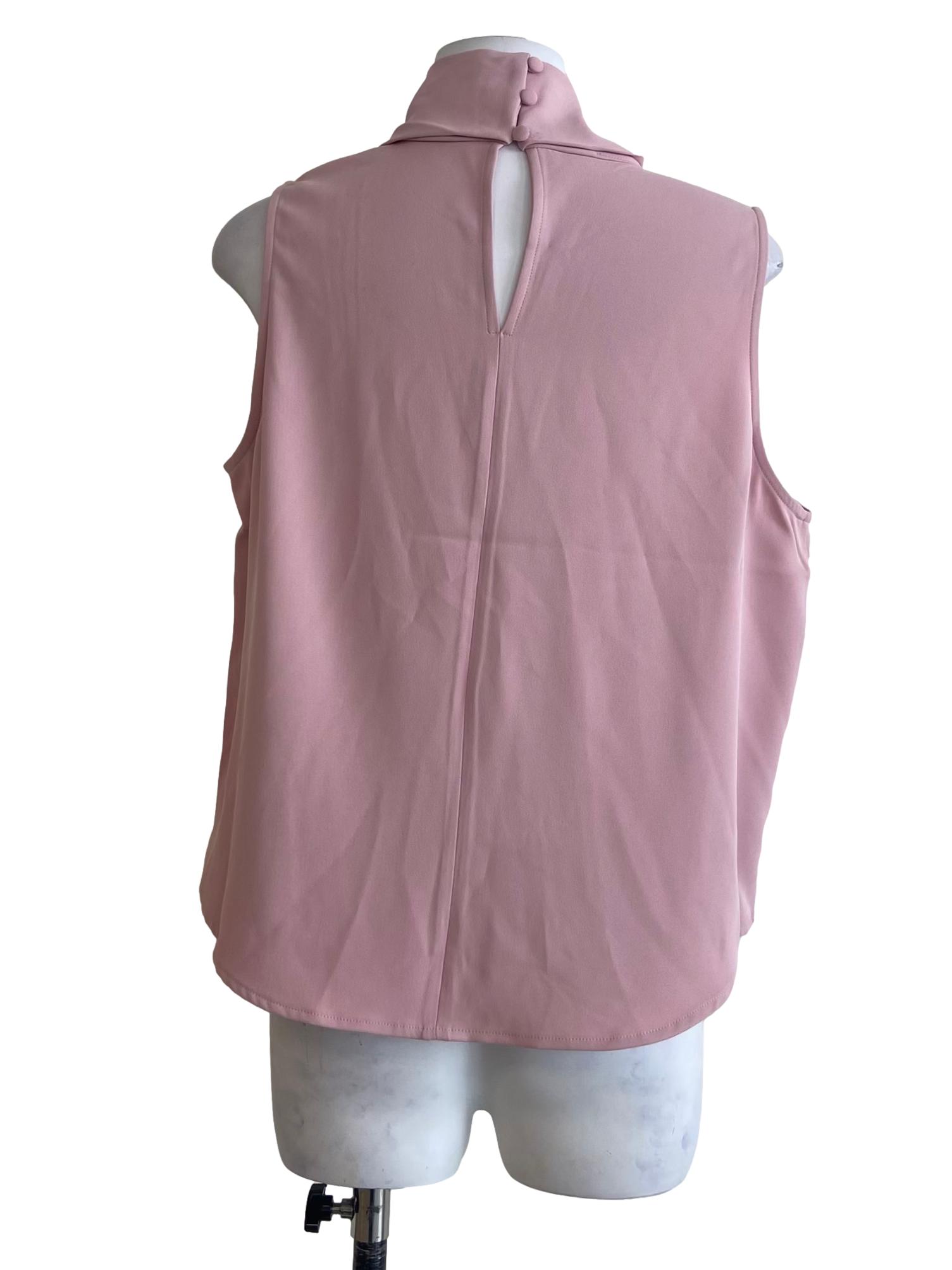 Flamingo Pink Sleeveless Herringbone Top