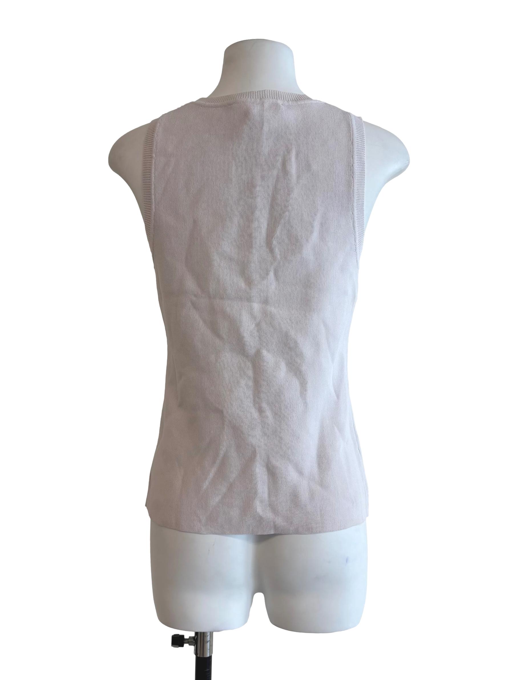 Pearl White Ribbed Tank Top