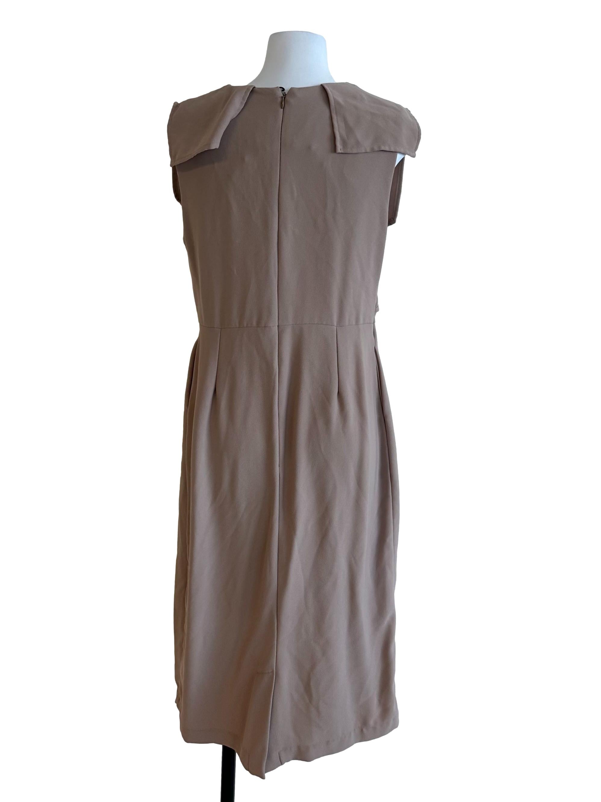 Latte Brown Cape Sheath Dress