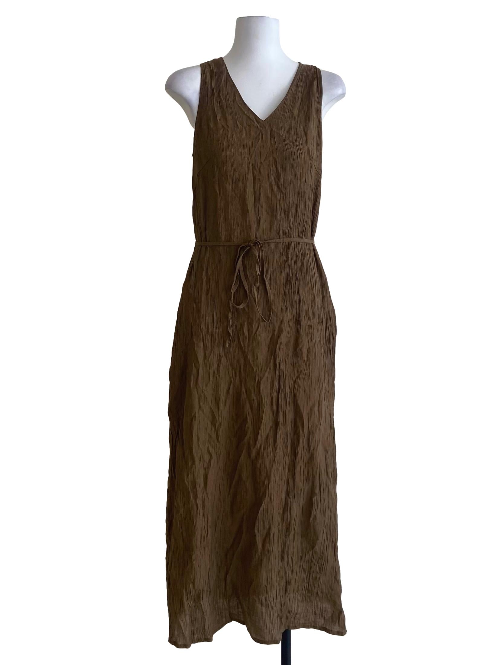 Moss Green Sleeveless Slip Dress