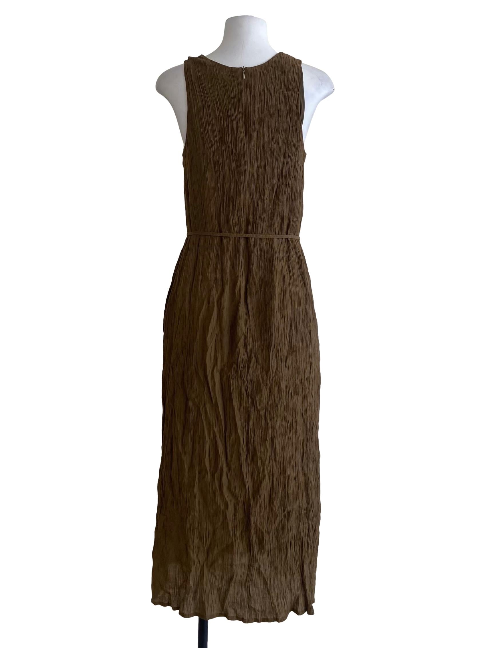 Moss Green Sleeveless Slip Dress