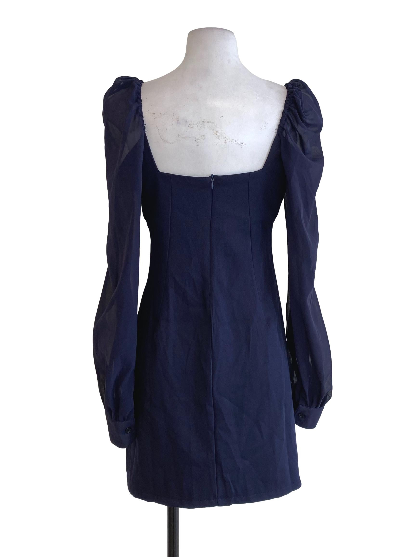 Navy Blue Long Sleeve Dress