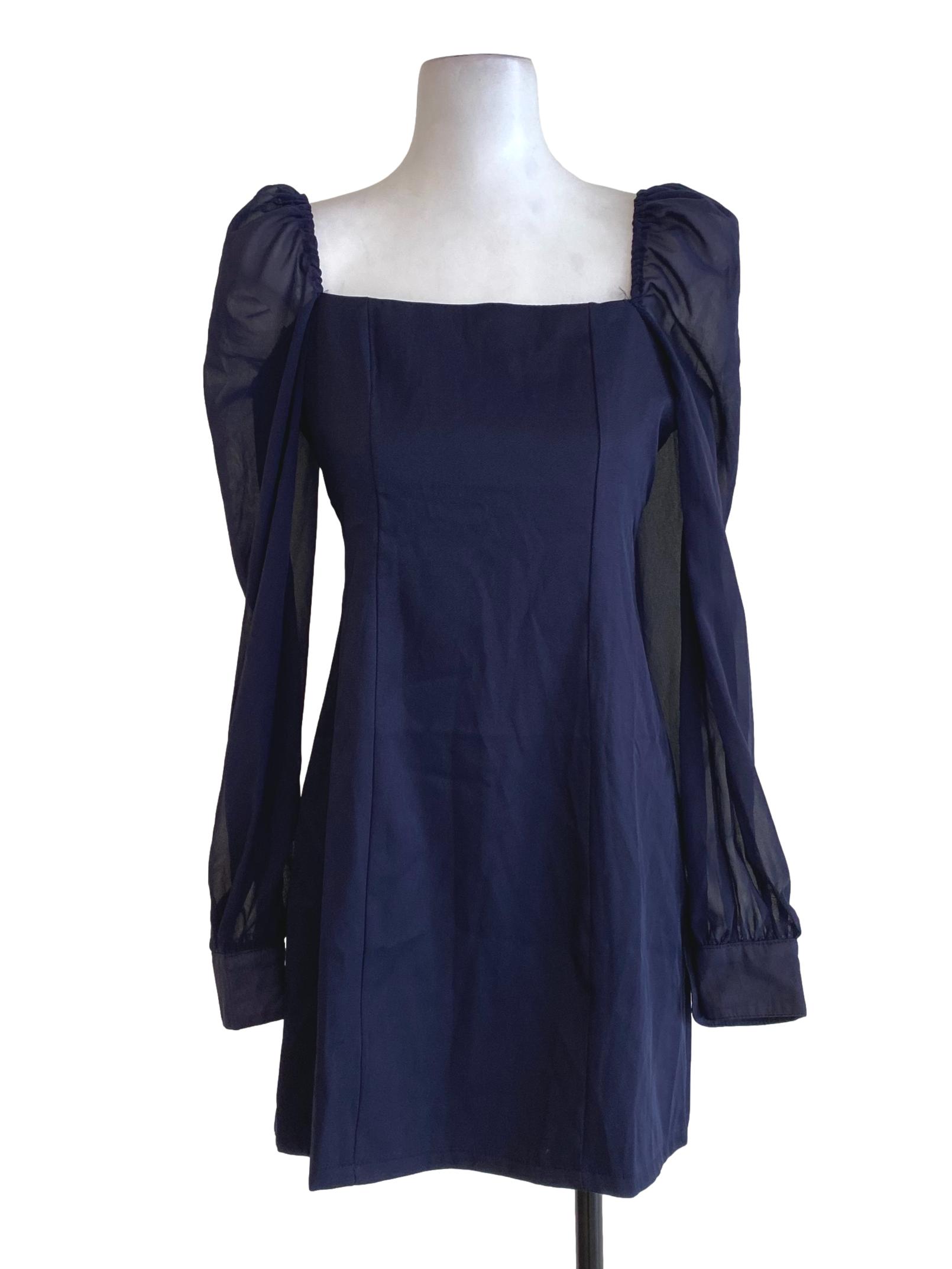 Navy Blue Long Sleeve Dress