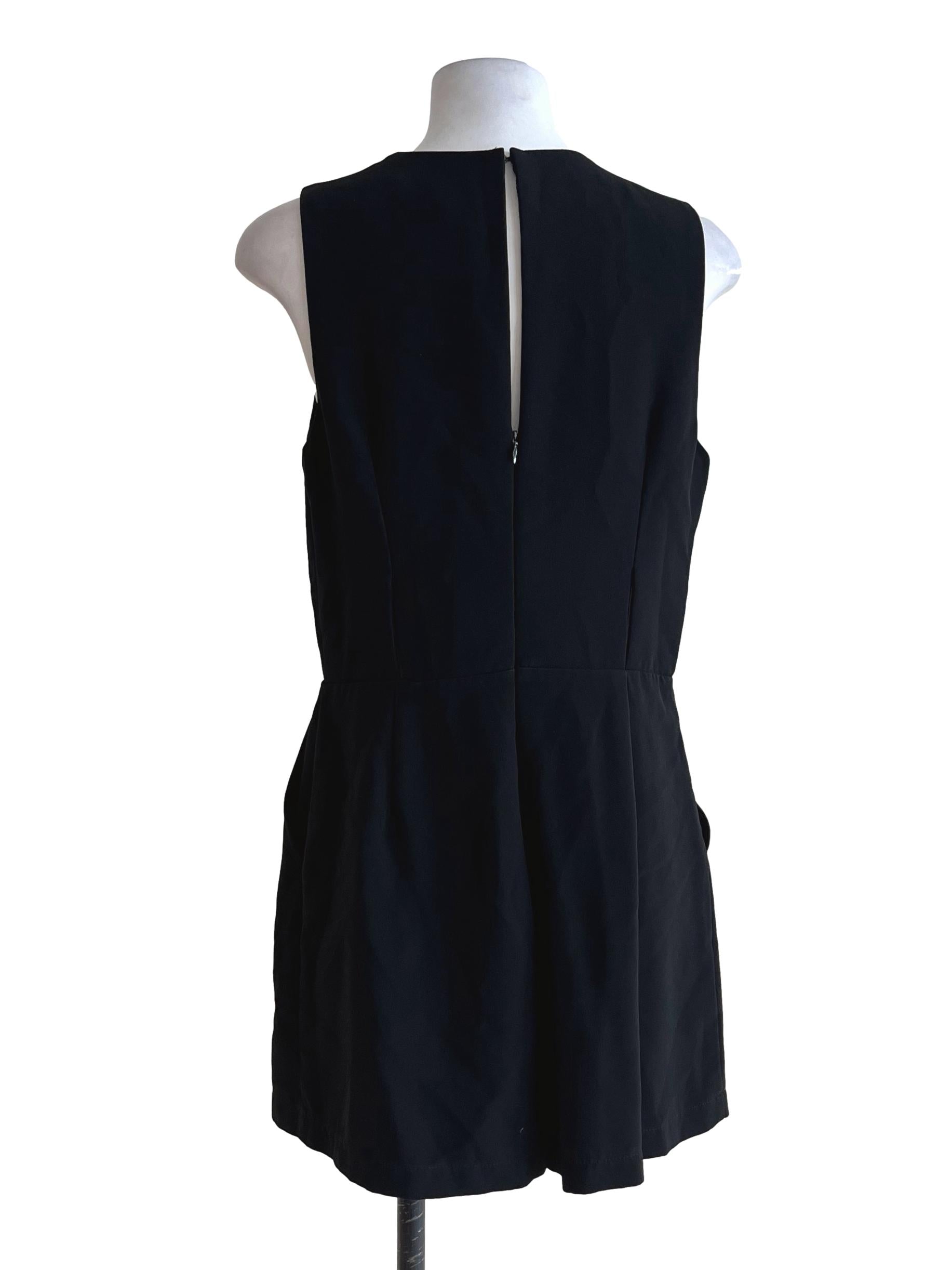 Jade Black V-Neck Tailored Romper