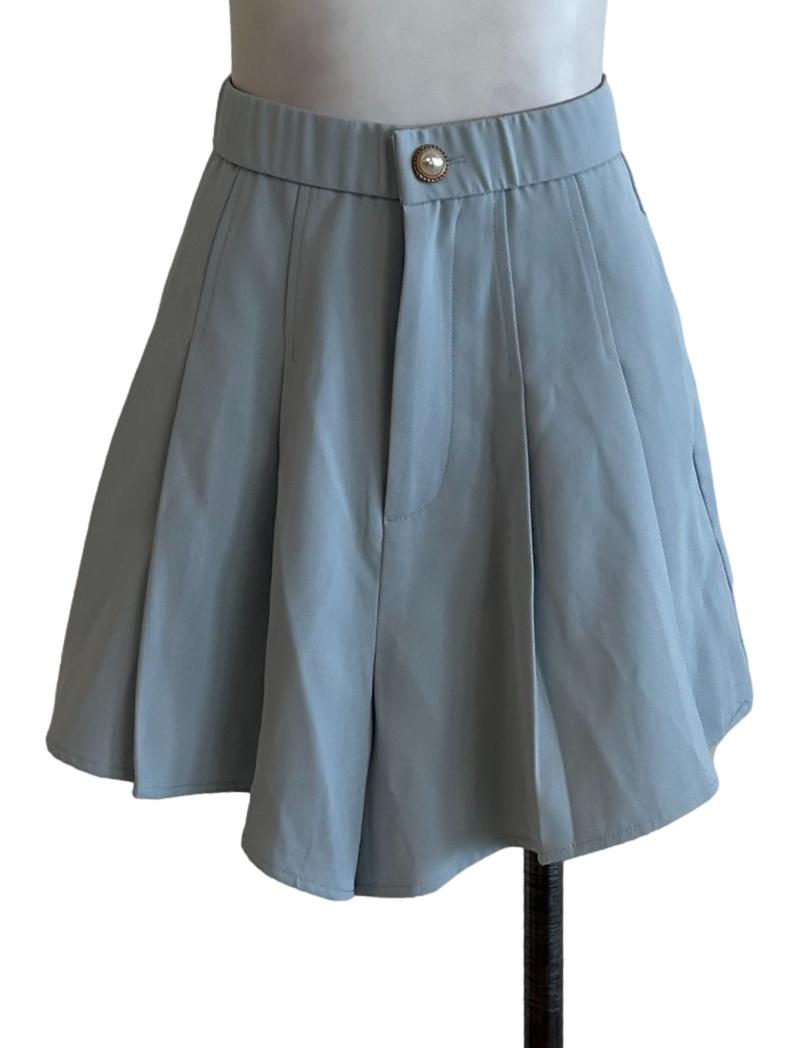 Baby Blue Pleated Shorts