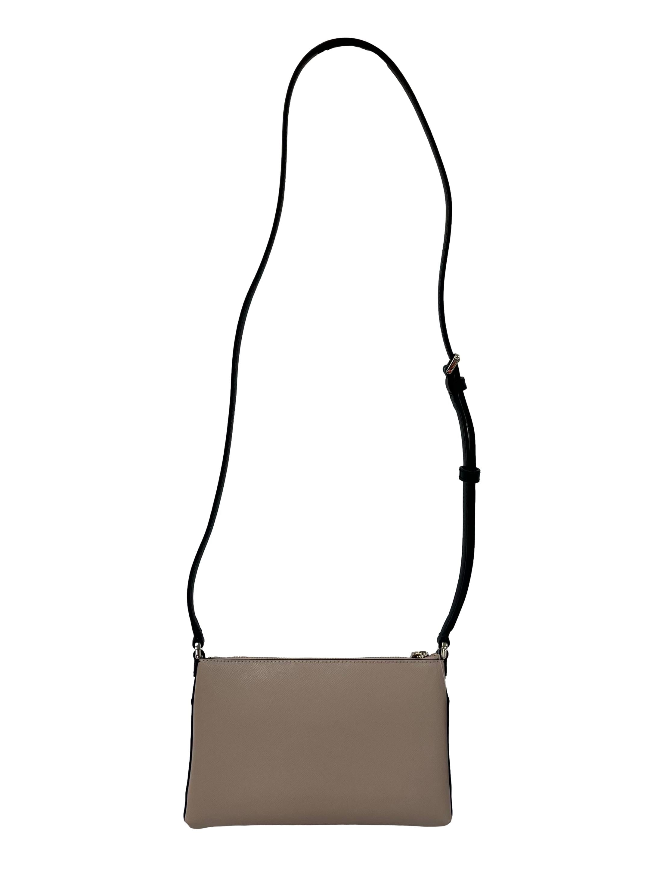 Beige Sadie Saffiano Leather Crossbody Set