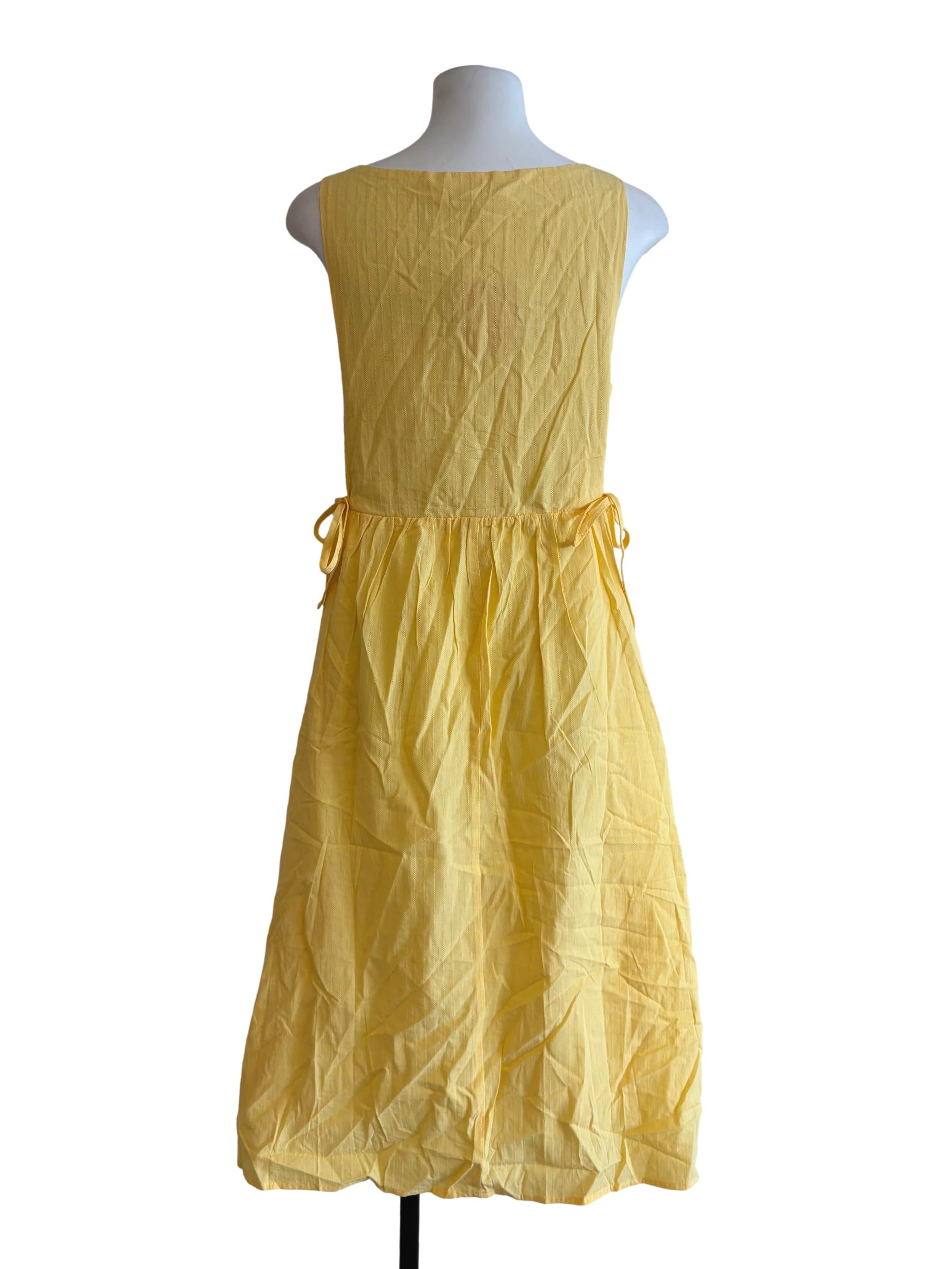 Butter Yellow Apron Neck A-Line Dress
