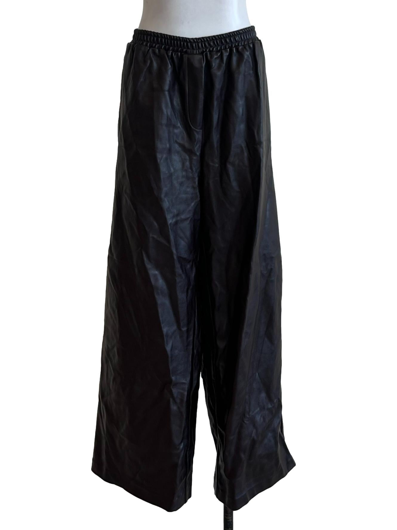 Deep Brown Faux Leather Pants