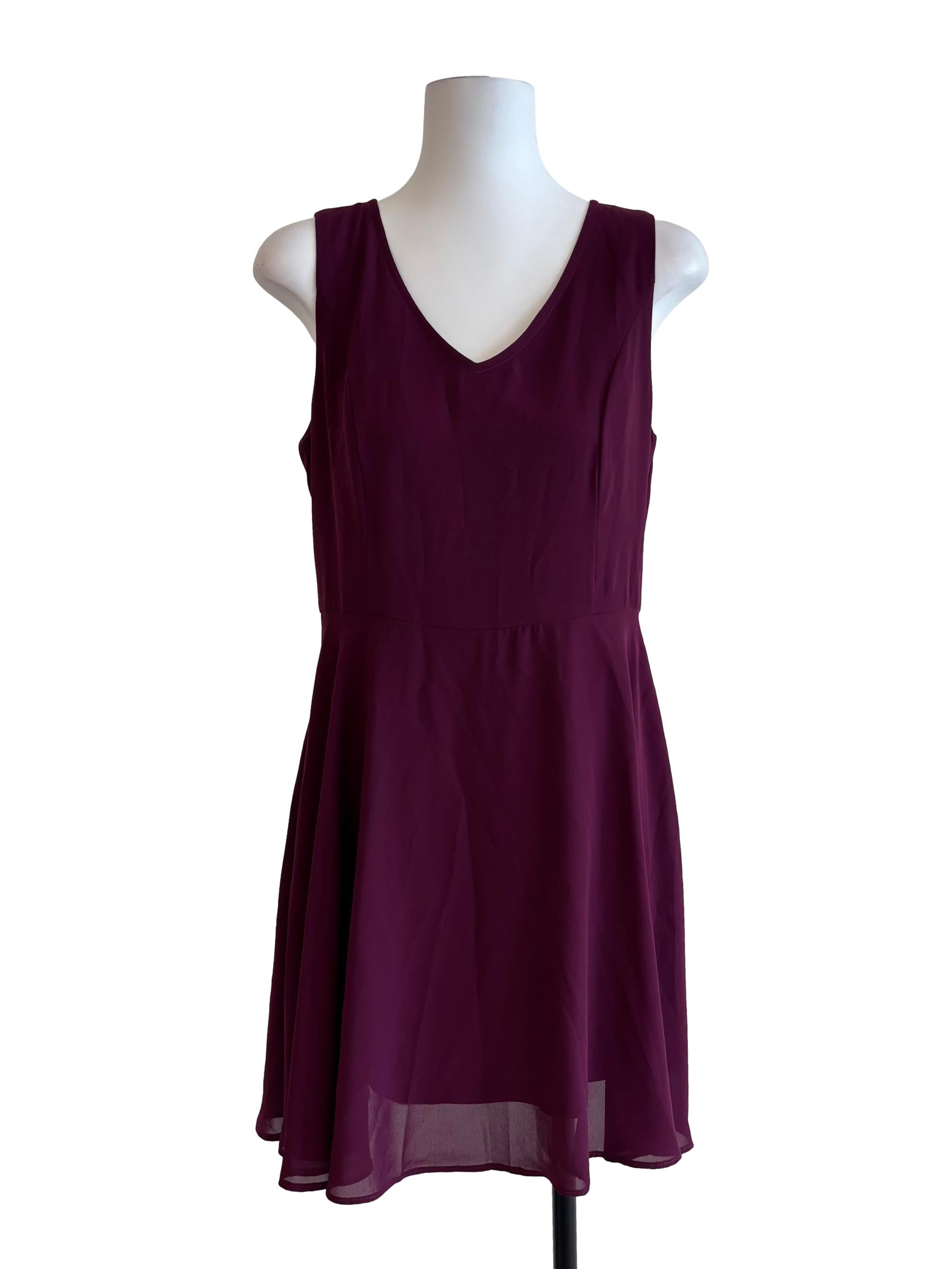 Plum Purple Sleeveless A-Line Dress