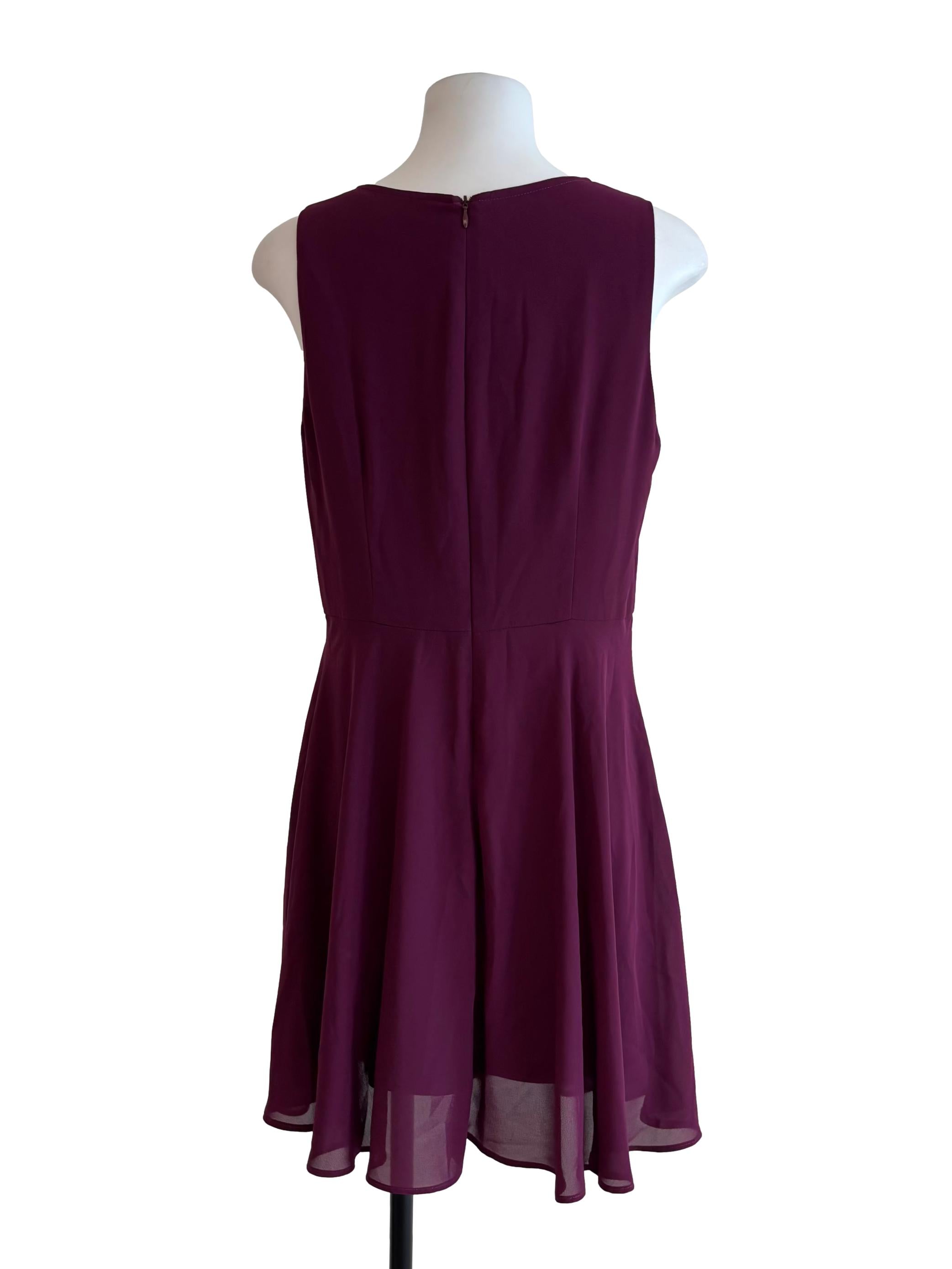 Plum Purple Sleeveless A-Line Dress